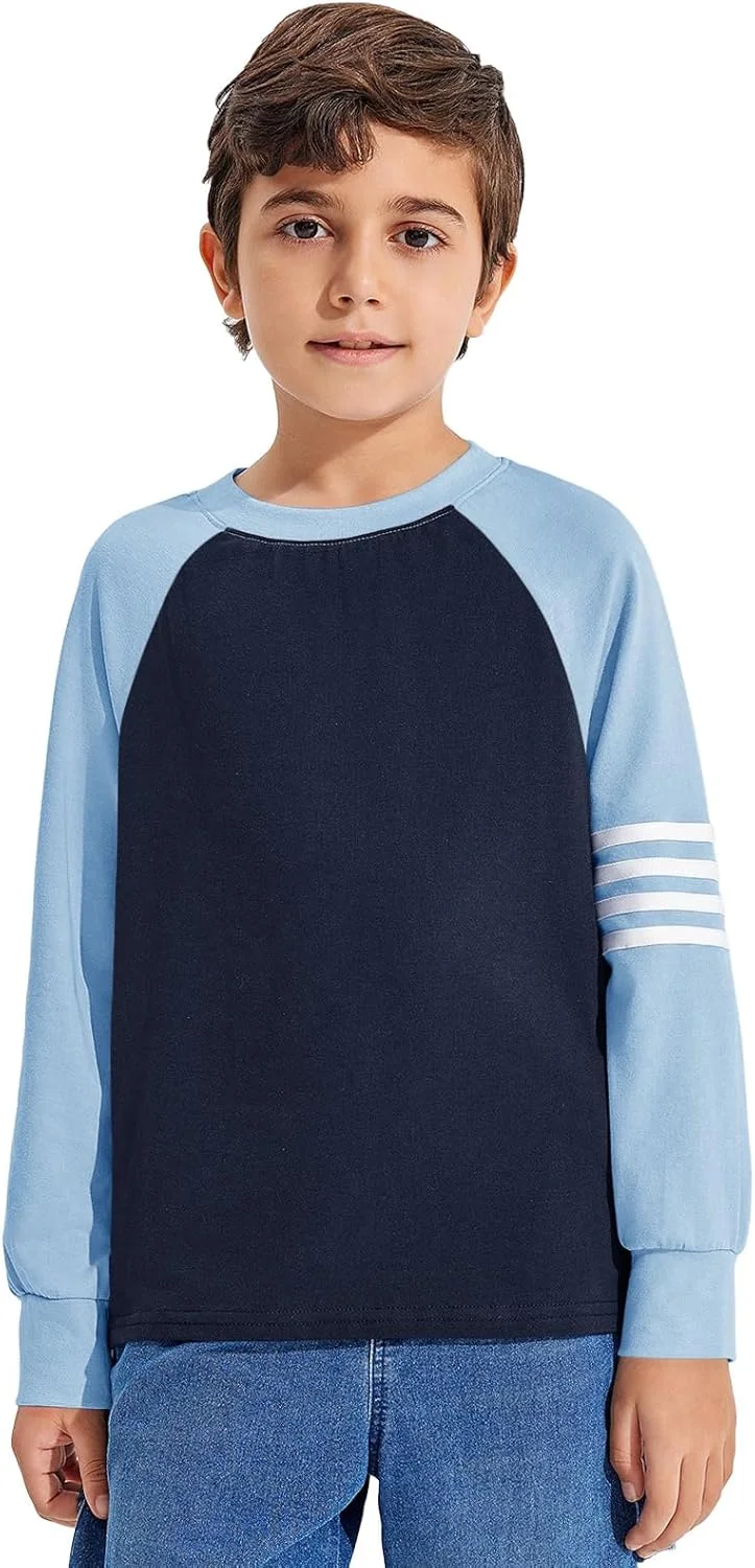 تی‌شرت آستین بلند پسرانه Haloumoning، یقه گرد و طرح رنگی، مناسب 4 تا 14 سال