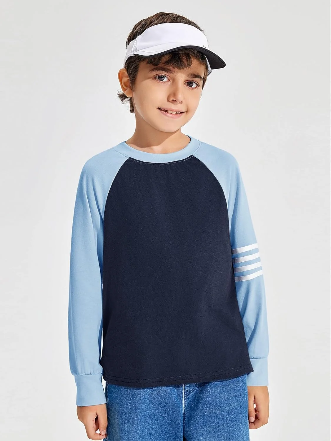 تی‌شرت آستین بلند پسرانه Haloumoning، یقه گرد و طرح رنگی، مناسب 4 تا 14 سال