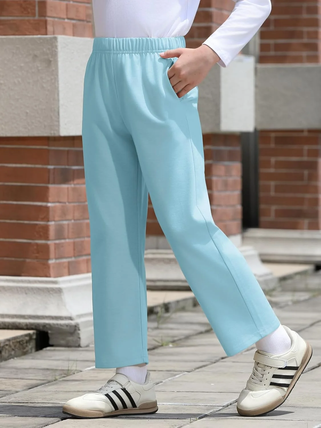 شلوار گرمکن پسرانه Haloumoning مناسب کودکان 3 تا 10 سال، مدل پاچه صاف با جیب، مناسب ورزش و فعالیت های خارج از منزل