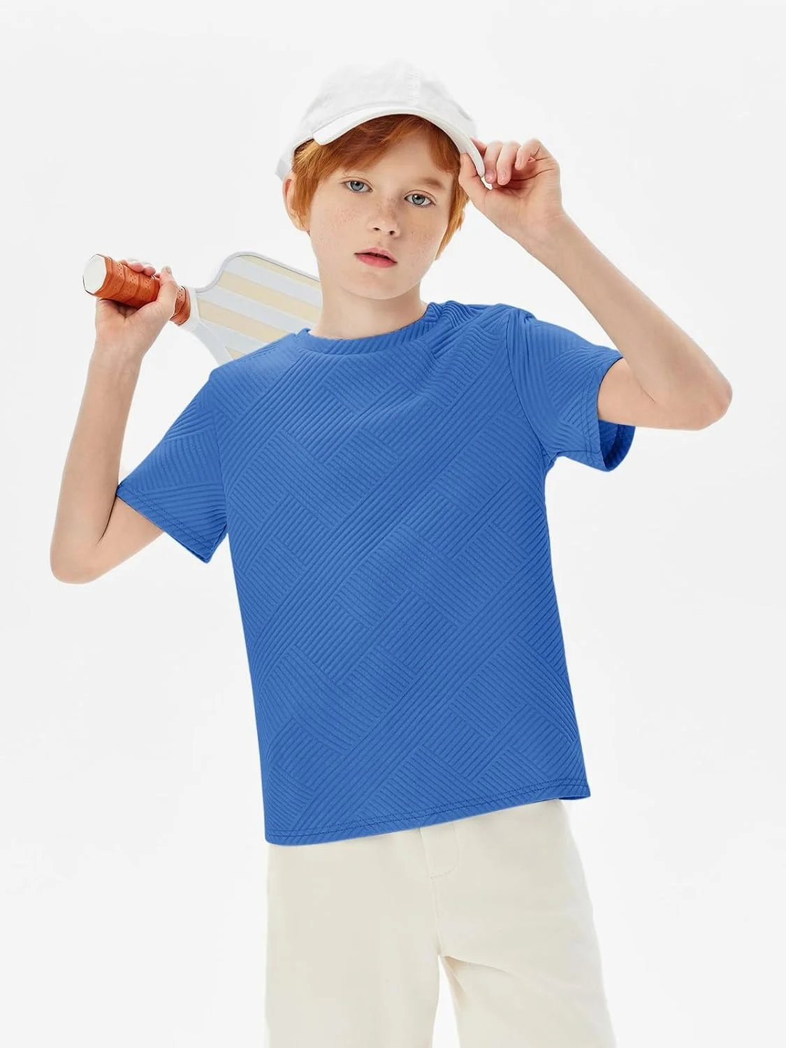 تی شرت پسرانه هلومونینگ با طرح هندسی، آستین کوتاه، یقه گرد، مناسب 5 تا 14 سال