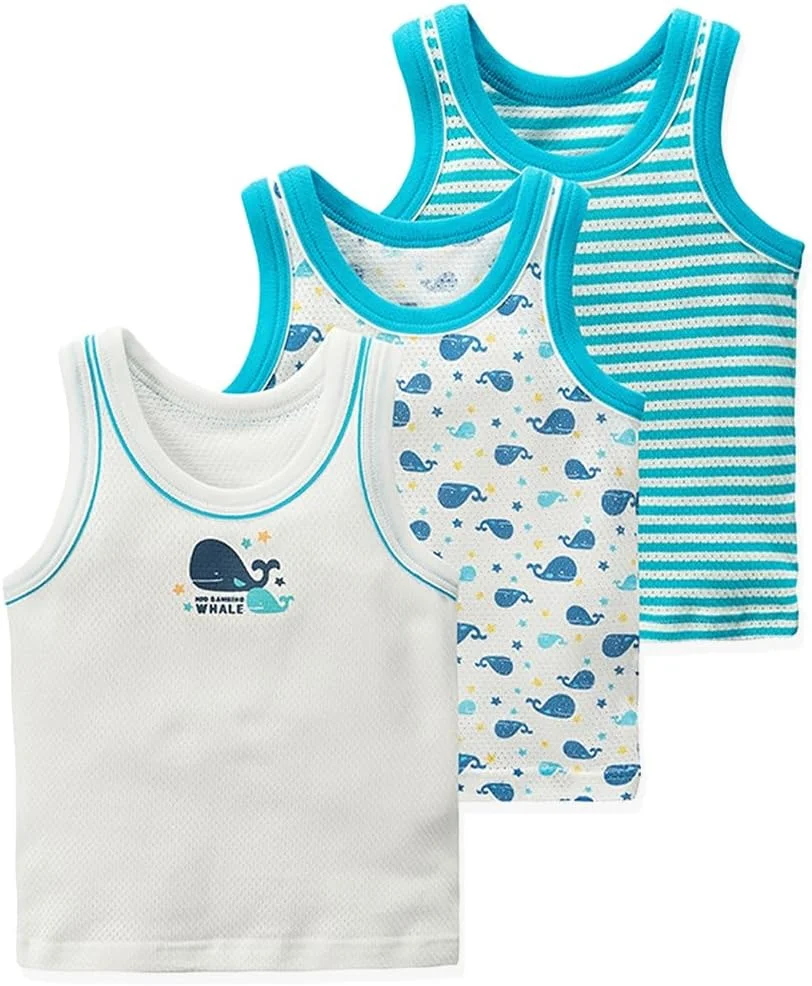 زیرپوش رکابی پسرانه بدون آستین، بسته 3 عددی، مناسب 12 ماه تا 12 سال