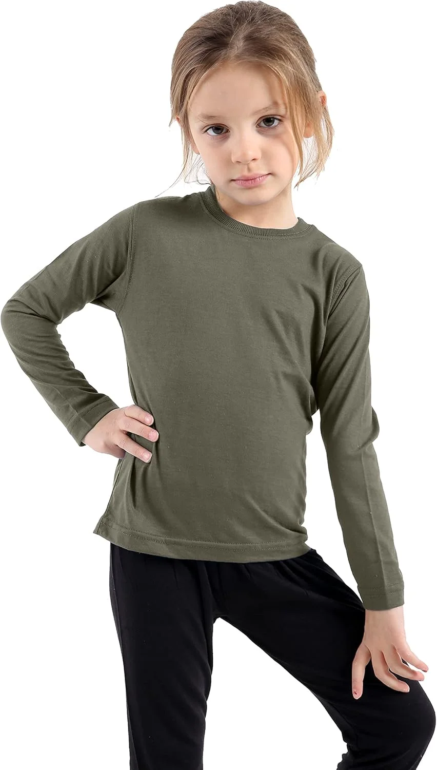 تی شرت آستین بلند ساده یقه گرد بچه گانه
