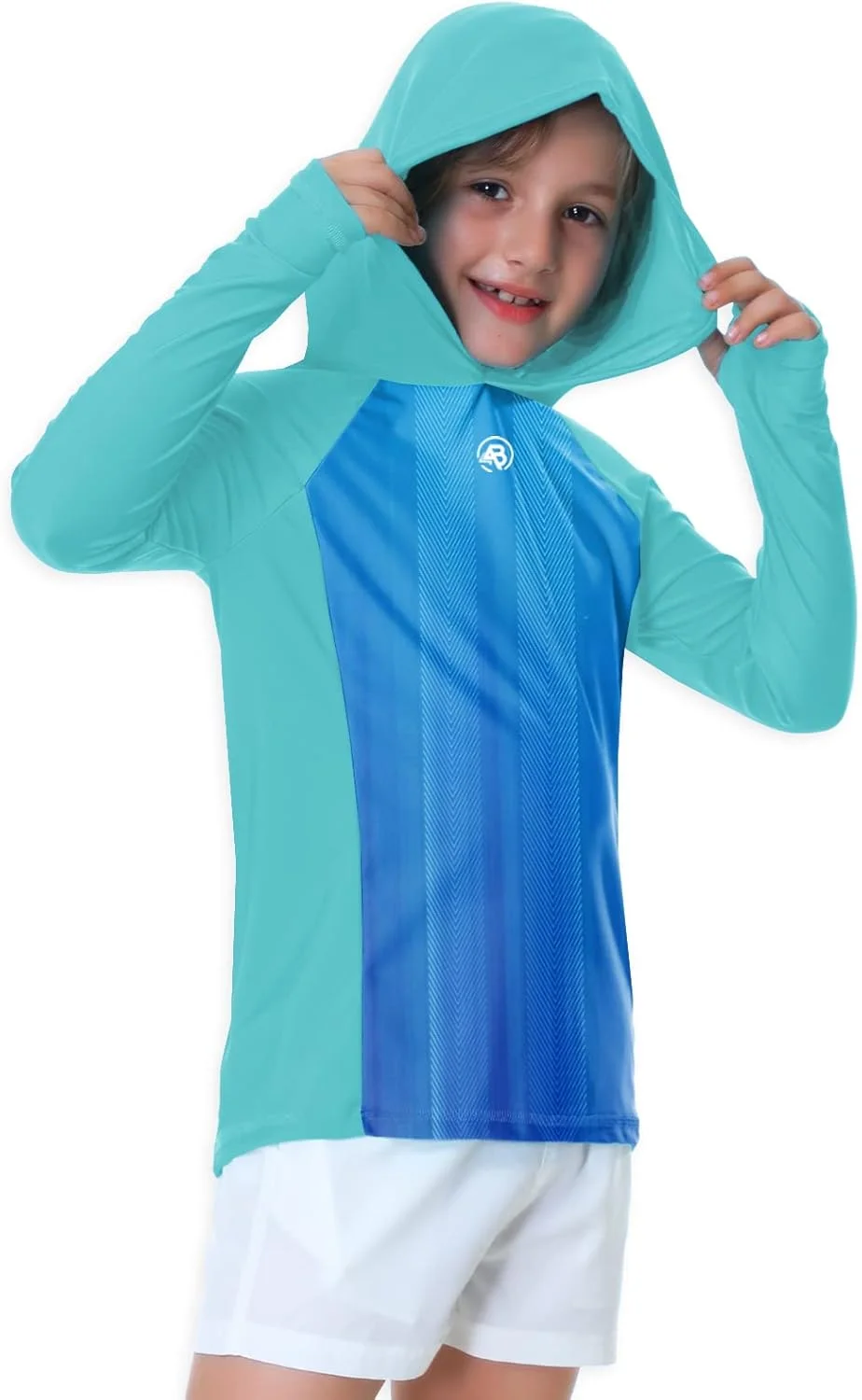 هودی آستین بلند محافظ در برابر آفتاب بچگانه یونی‌سکس با UPF 50+ و سوراخ انگشت شست، مناسب برای پسران و دختران 3 تا 12 سال