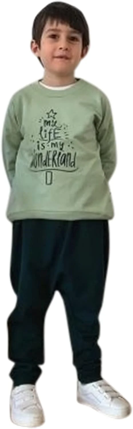 سویشرت نخی ارگانیک برای پسران و دختران، رنگ سبز