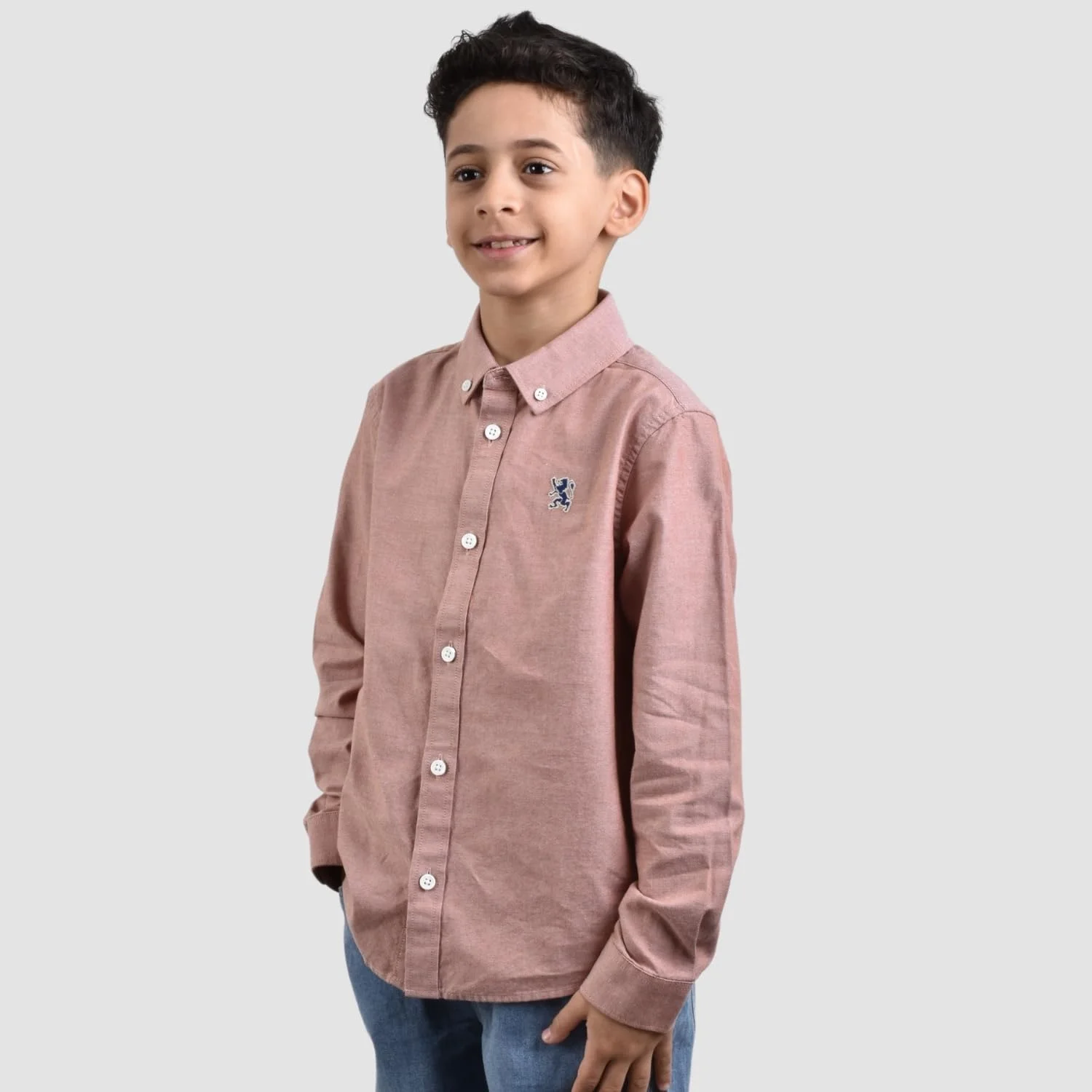 پیراهن آکسفورد نخی مردانه جوردانو، آستین بلند، مدل اسلیم فیت، گلدوزی شده، شست‌شوی پوشاک