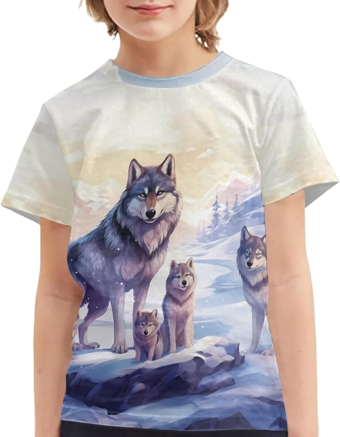 تی‌شرت آستین کوتاه یقه گرد بچگانه GIFTPUZZ، مناسب استفاده روزمره و ورزشی، سایز 3 تا 16 سال