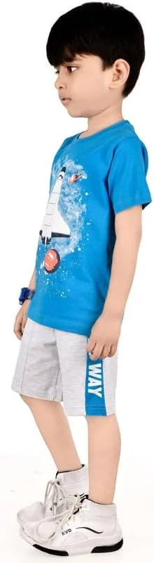 تی شرت پسرانه طرح نابغه به همراه ست برمودا