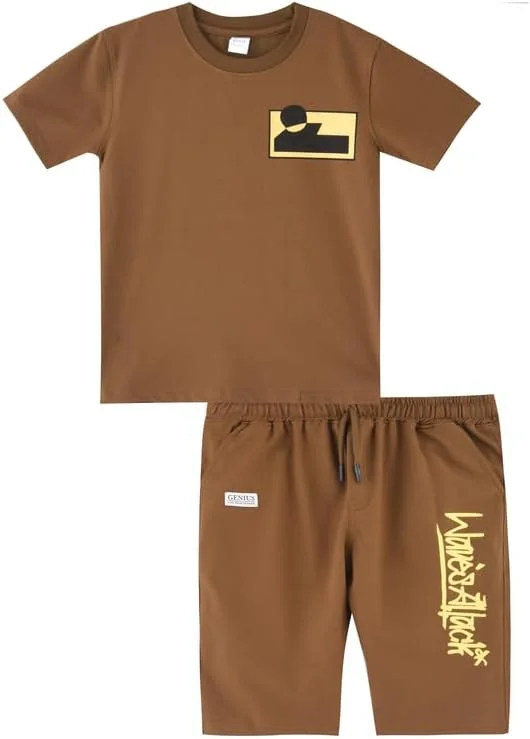 ست تی شرت آستین کوتاه و شلوار کاپری پسرانه