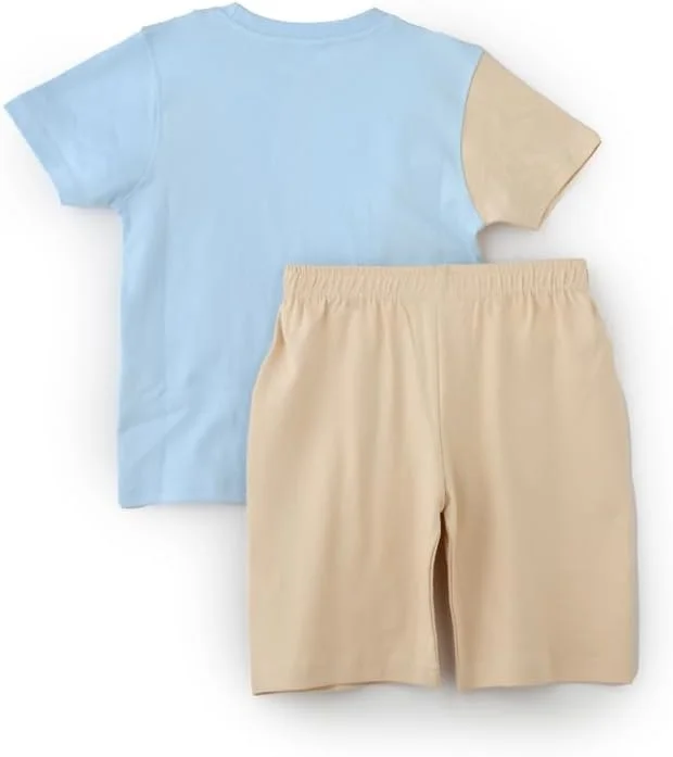 ست تی‌شرت آستین کوتاه و برمودا پسرانه