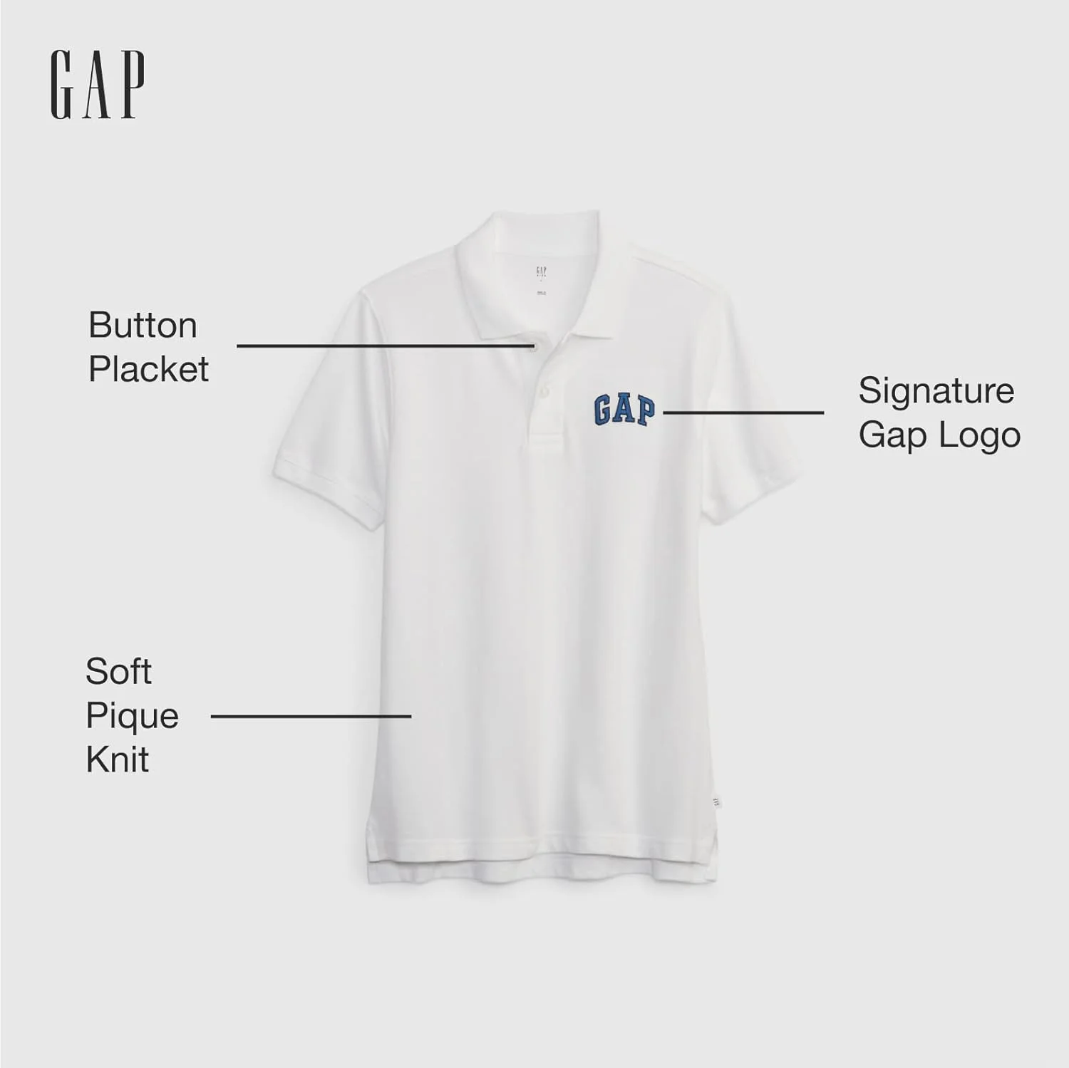 پولوشرت آستین کوتاه پسرانه GAP با لوگو