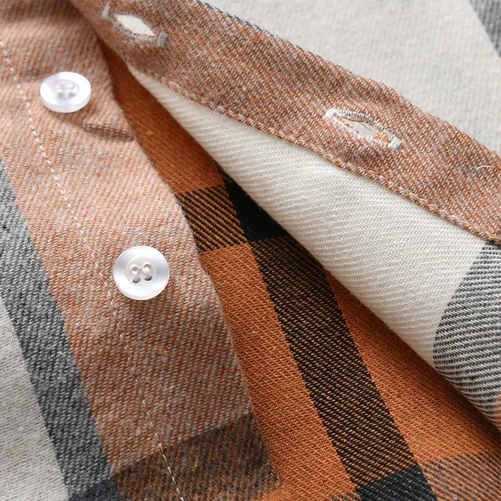 پیراهن دکمه دار پسرانه و دخترانه FYMNSI، پیراهن های آستین بلند چهارخانه فلانل برای کودکان نوپا، تی شرت و تاپ های کلاسیک غیر رسمی پاییزی