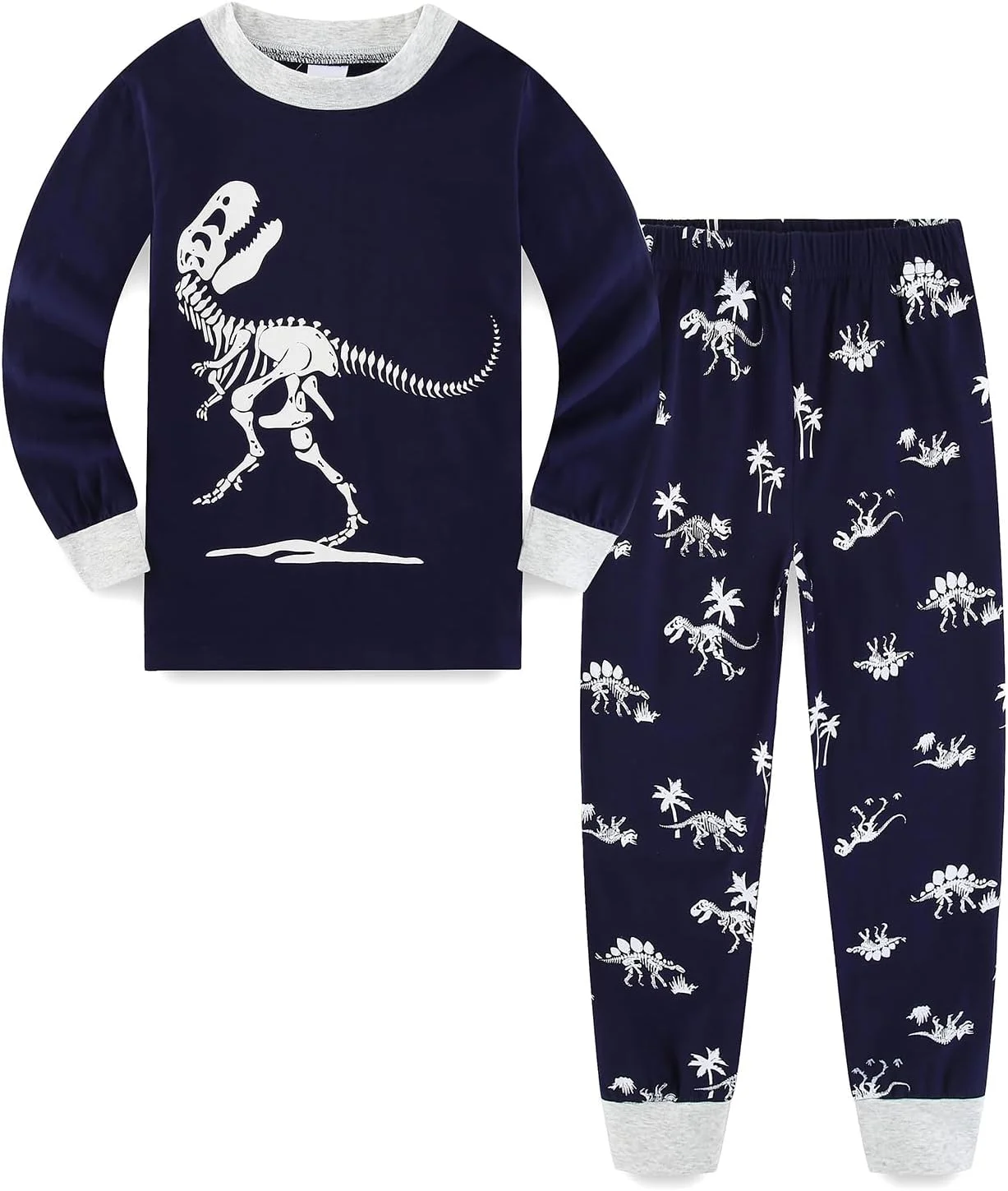 ست لباس راحتی پسرانه Funnymore، تی‌شرت آستین بلند و شلوار با طرح ماشین آتش‌نشانی