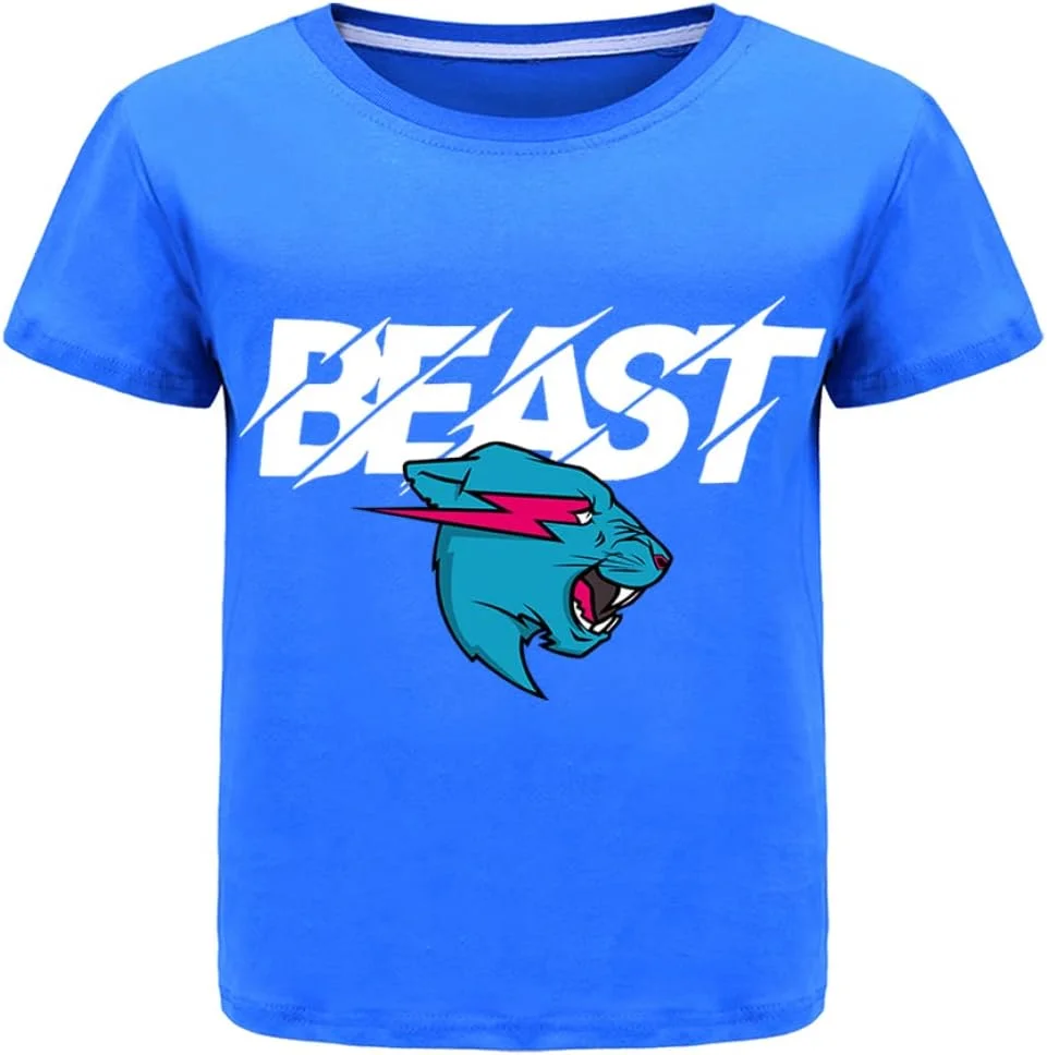 تی‌شرت Mr Beast Merch، تی‌شرت گیمر یوتیوب برای کودکان، 100% پنبه