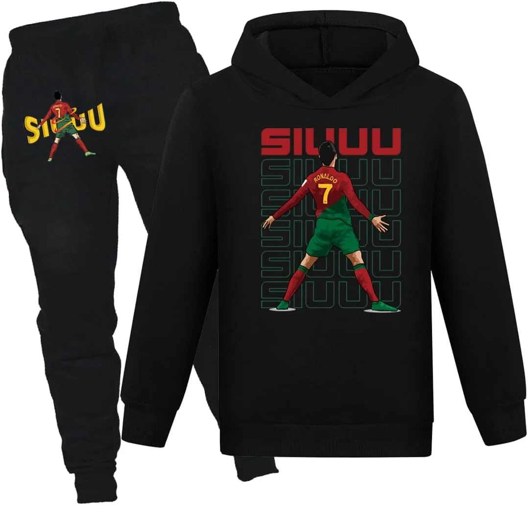 ست لباس ورزشی فوتبال شماره 7، مناسب تمرین و استفاده روزمره، دو تکه، پسرانه، سایز 3 تا 13 سال