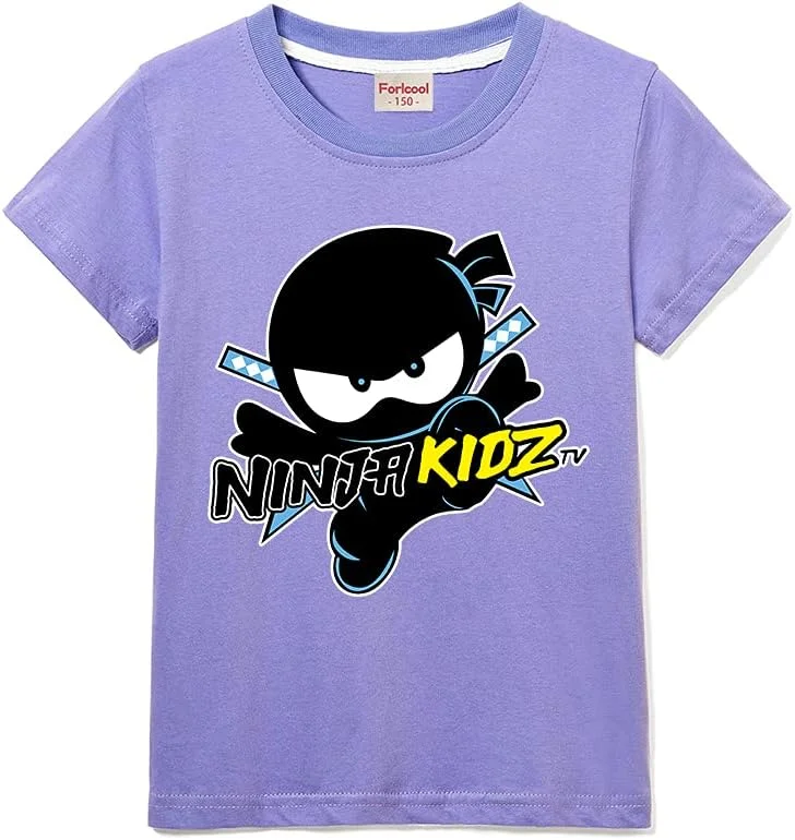 تی‌شرت آستین کوتاه کژوال پسرانه و دخترانه نینجا کیدز، 100% پنبه
