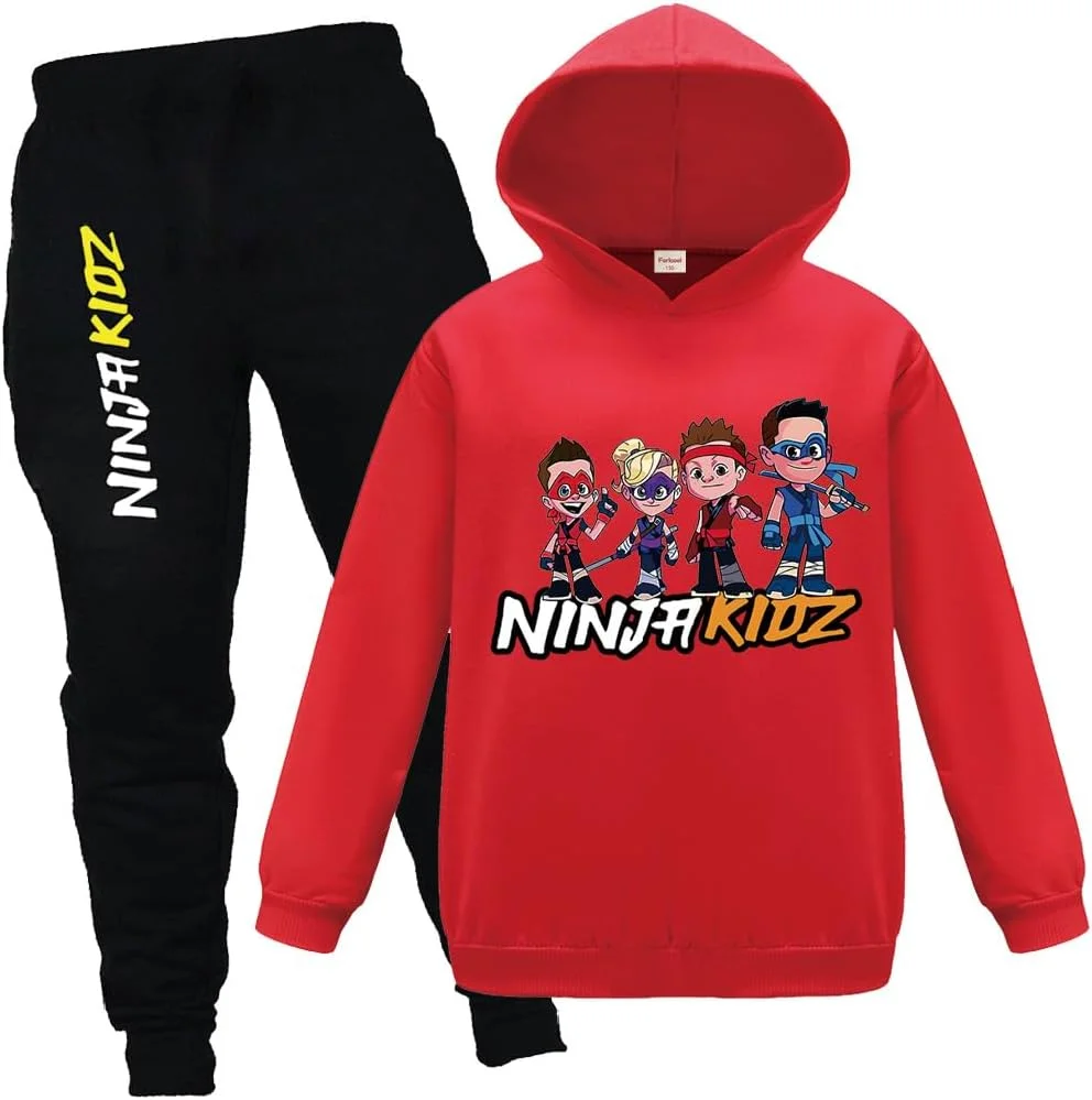 Forlcool لباس ورزشی بچه گانه، هودی کارتونی و شلوار، ست 2 تکه