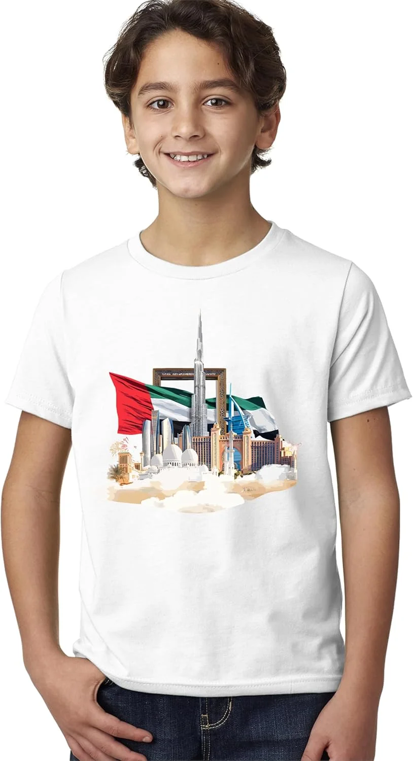 تی شرت بچگانه طرح آسمان خراش روز ملی امارات