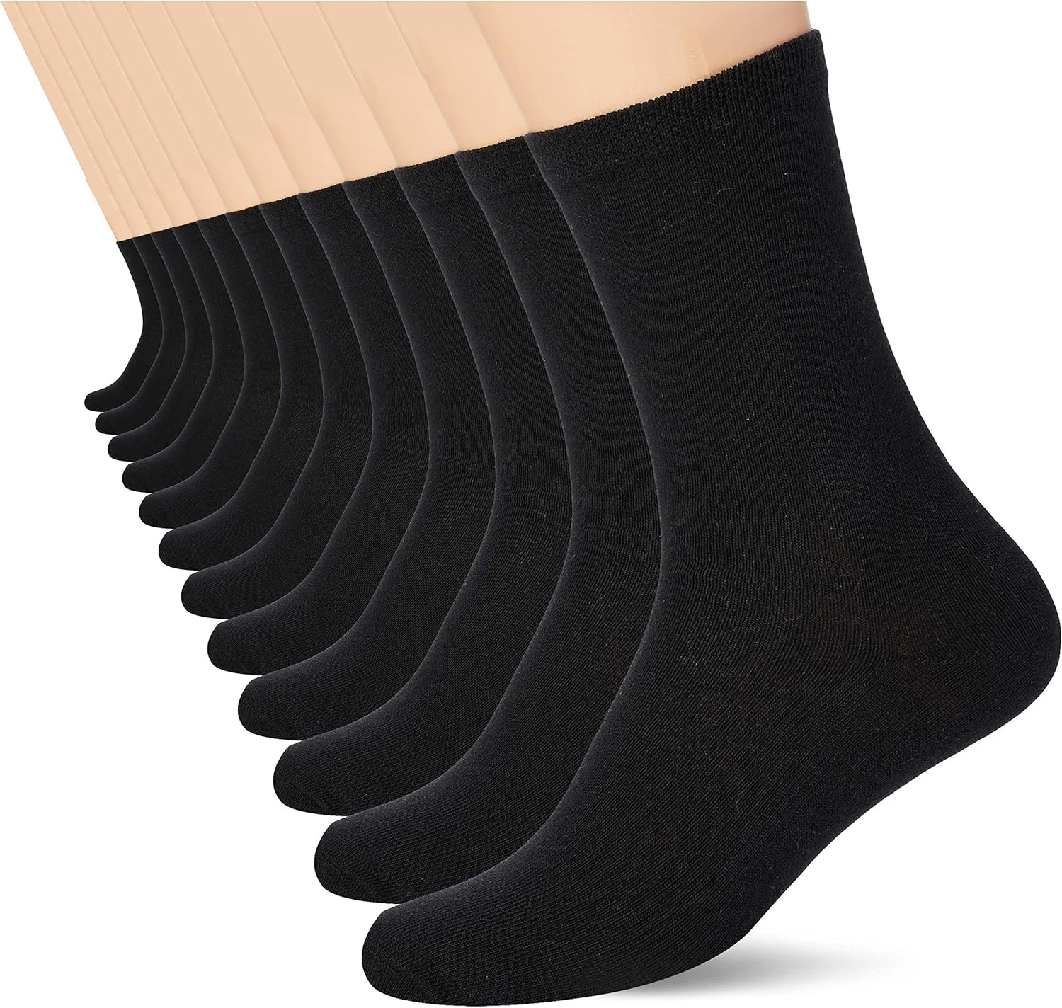 جوراب ساق بلند ساده بچه گانه اف ام لندن (بسته 12 عددی) | تنفس پذیر، بادوام، با فیت راحت