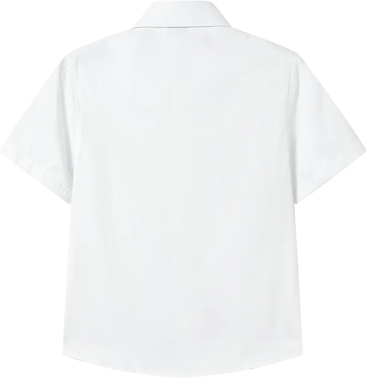 پیراهن آستین کوتاه دکمه دار سفید پسرانه FastRockee با جیب سینه و بافت چروک سایز 5T-16Y