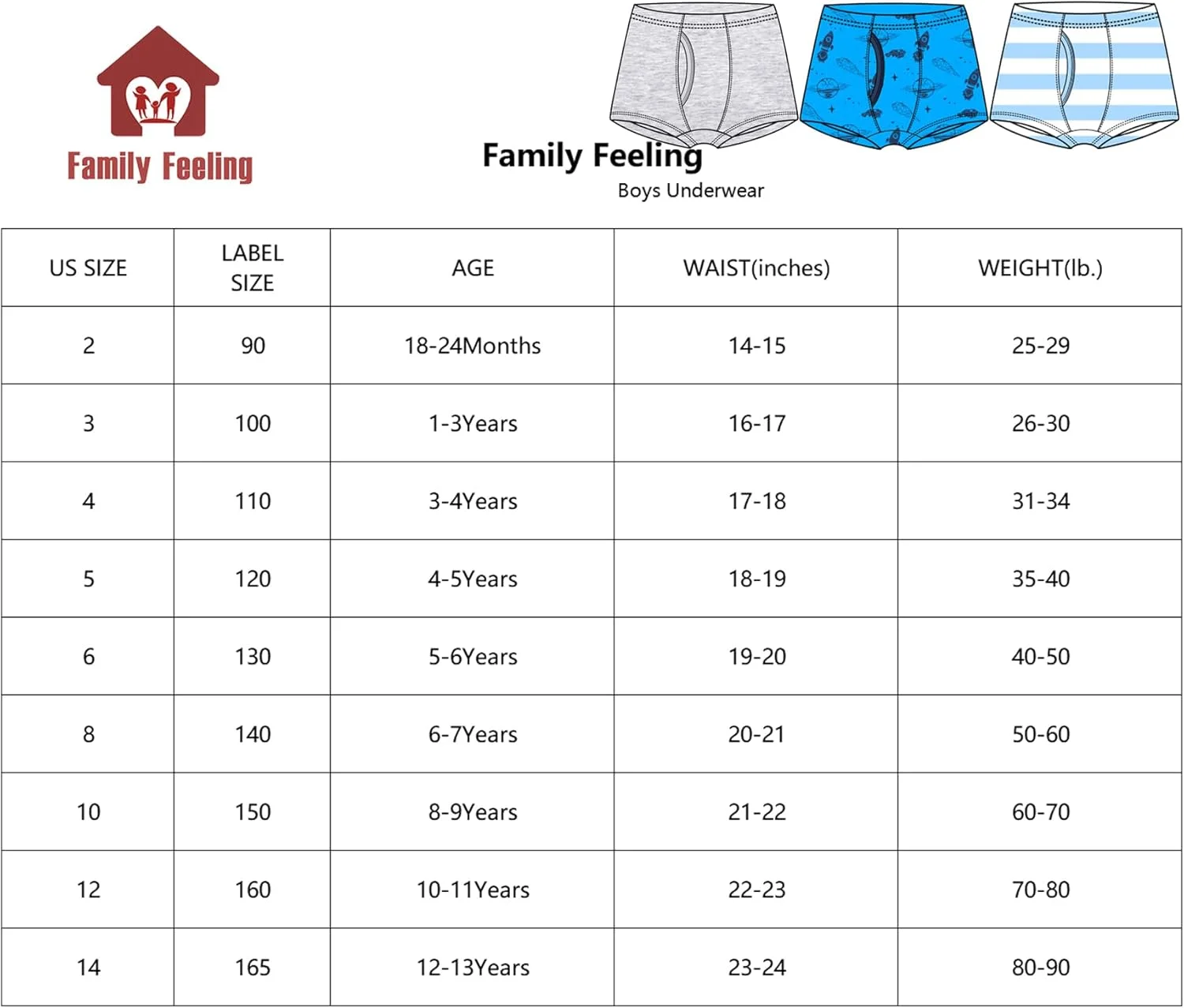 بسته 6 عددی زیرپوش باکسر نخی پسرانه کودکانه Family Feeling، لباس زیر پسرانه، سایز 2T