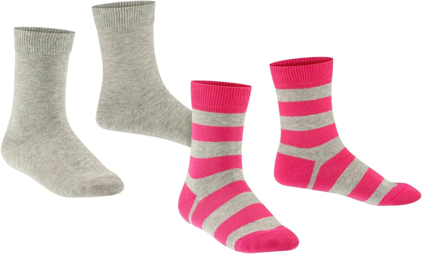 جوراب ساق بلند طرح راه راه شاد فالکه مناسب کودکان، نخ پنبه، مشکی، خاکستری، بژ، آبی، نازک، رنگارنگ، مناسب پسران و دختران، طرح دار، مناسب فصل تابستان یا زمستان، بسته 2 جفتی