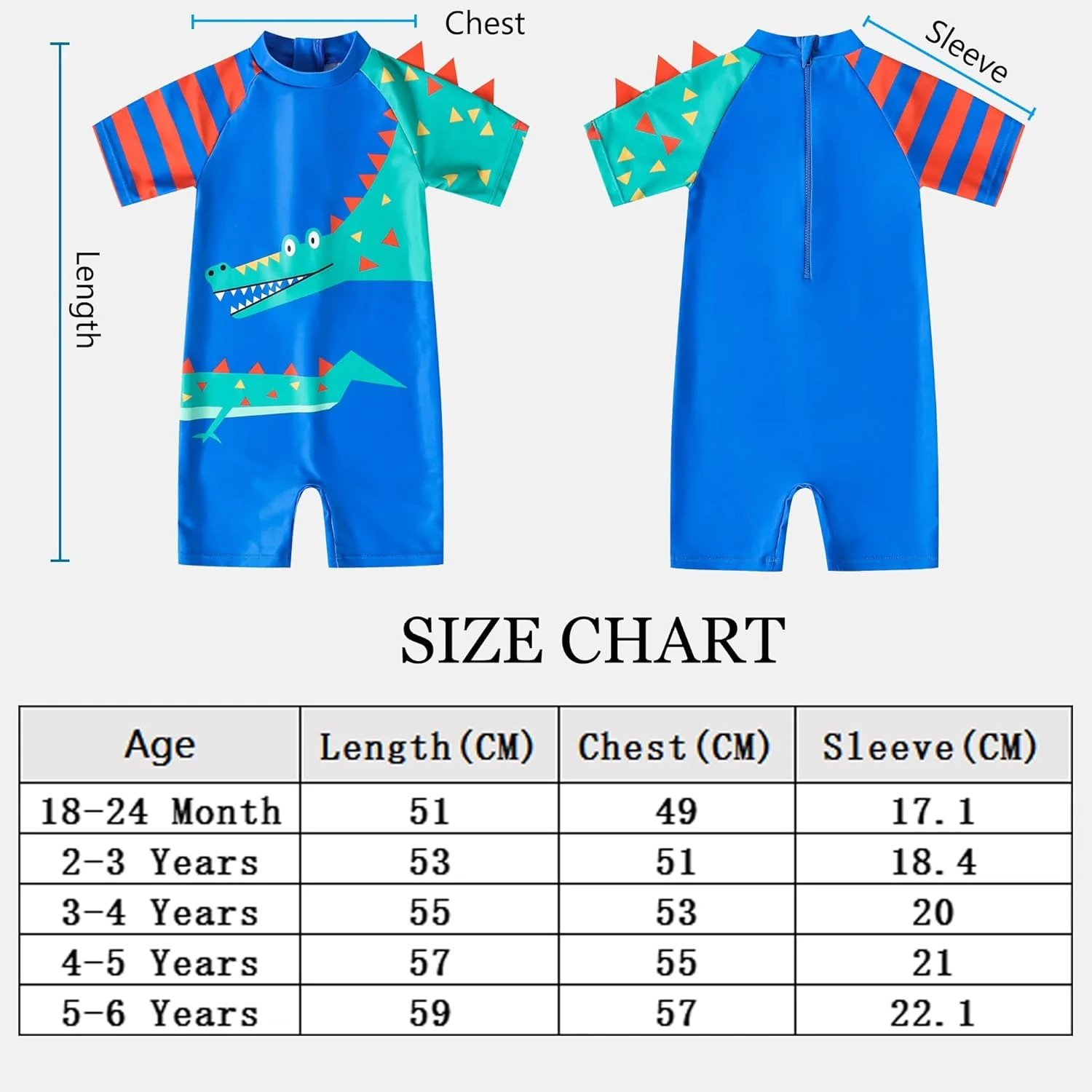 لباس شنای پسرانه آستین کوتاه محافظت در برابر آفتاب، لباس شنا یک تکه برای کودکان 18 ماهه تا 6 ساله، مناسب برای آموزش شنا، ساحل و استخر