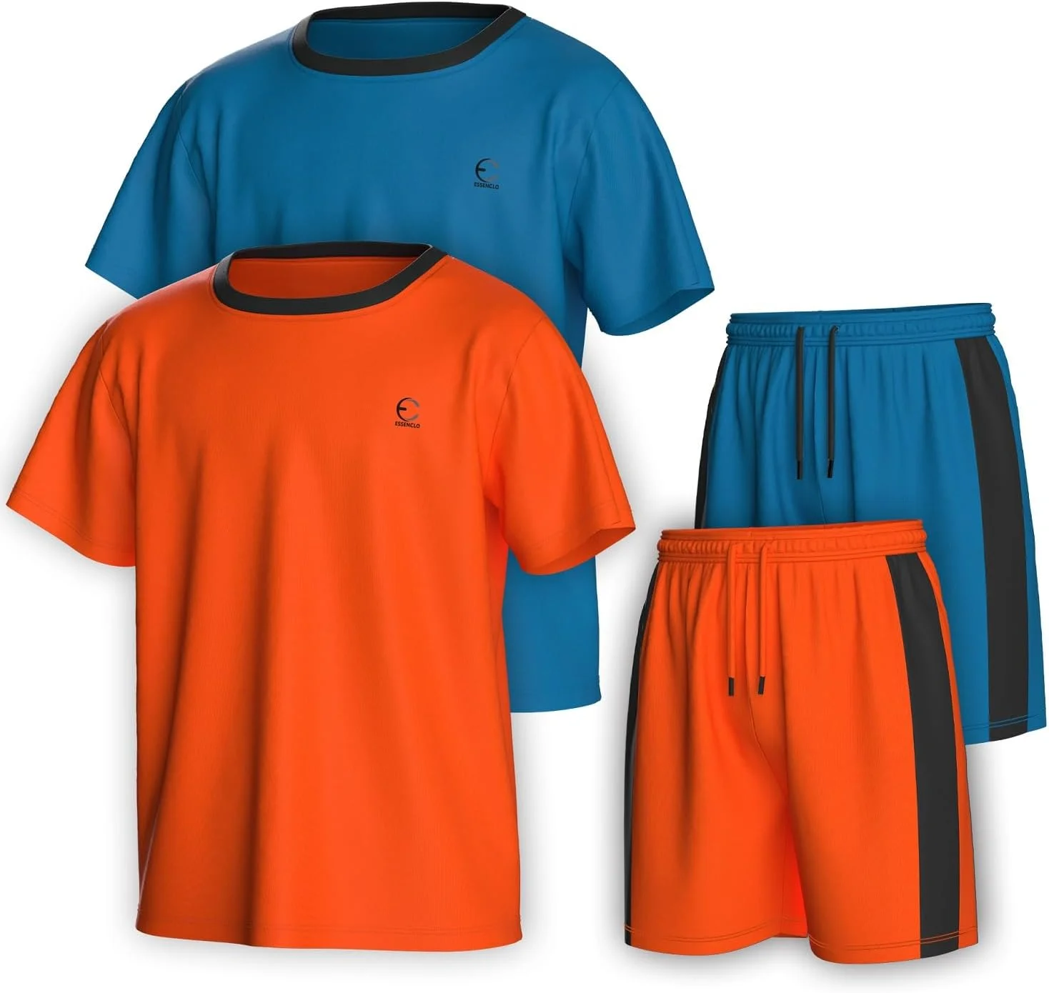 ست لباس پسرانه تیشرت یقه گرد آستین کوتاه و شلوارک ورزشی گشاد سایز 3 تا 16 (ست 4 تکه) ست لباس پسرانه تیشرت یقه گرد آستین کوتاه و شلوارک ورزشی گشاد سایز 3 تا 16 (ست 4 تکه)