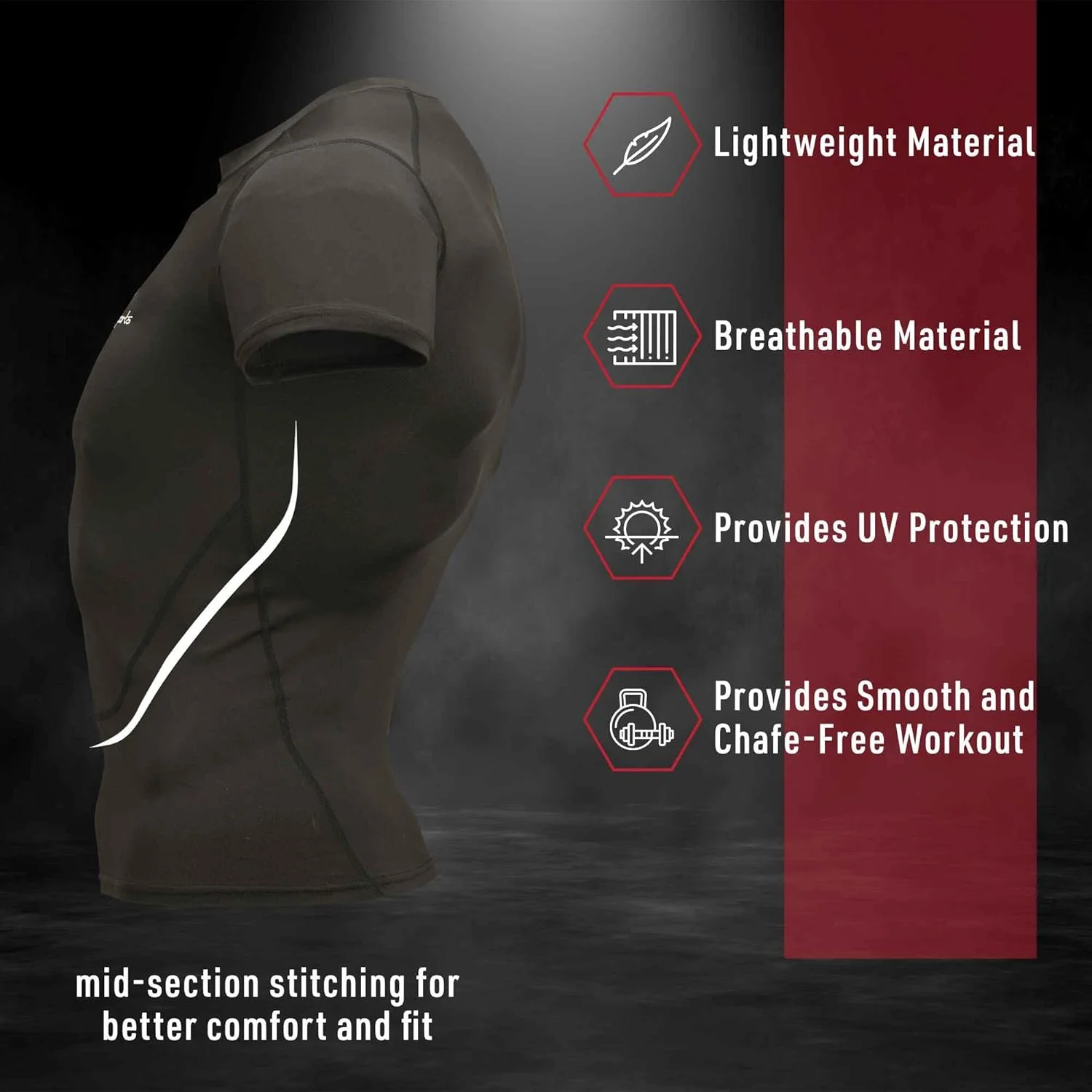 تی‌شرت ورزشی فشاری پسرانه - آستین کوتاه خنک و خشک مناسب تمرینات ورزشی جوانان - ایده‌آل برای فوتبال، بسکتبال، بیسبال