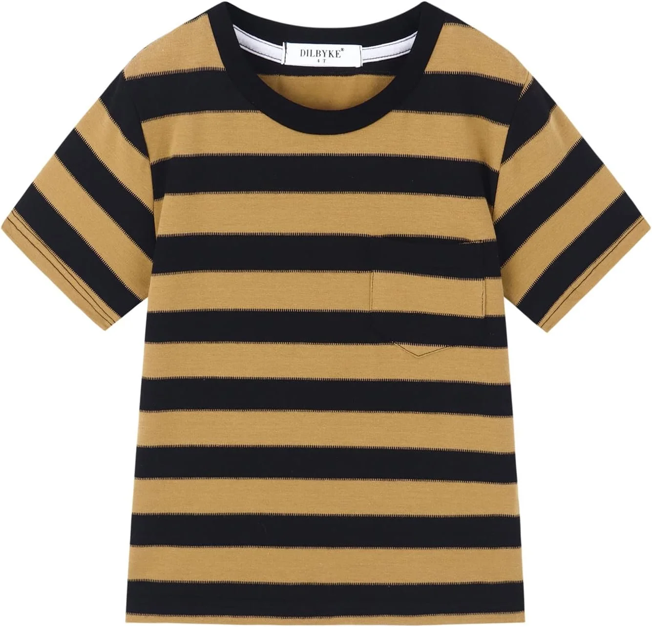 تی‌شرت آستین کوتاه راه راه نخی پسرانه دخترانه مناسب کودکان ۴ تا ۱۲ سال با یقه گرد