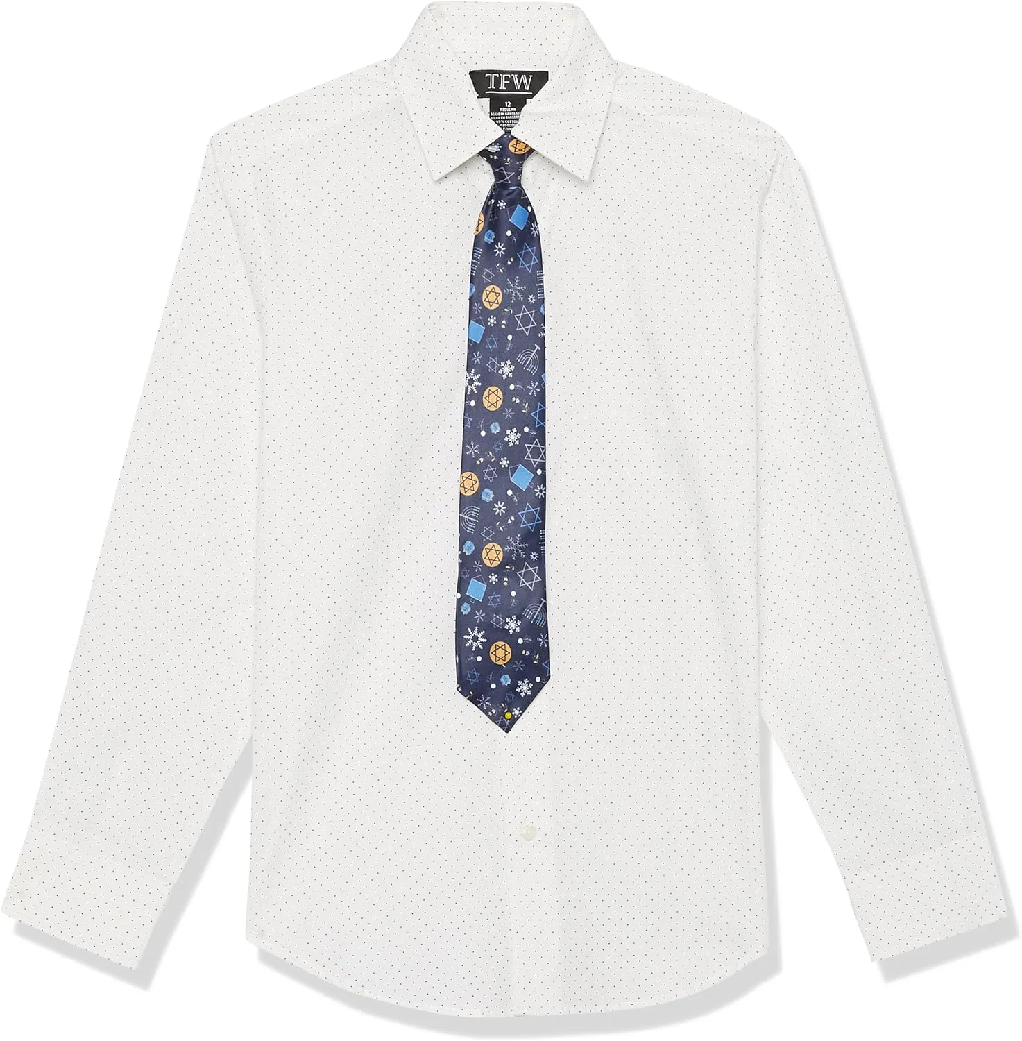 پیراهن آستین بلند دکمه دار یقه دار پسرانه TFW به همراه کراوات
