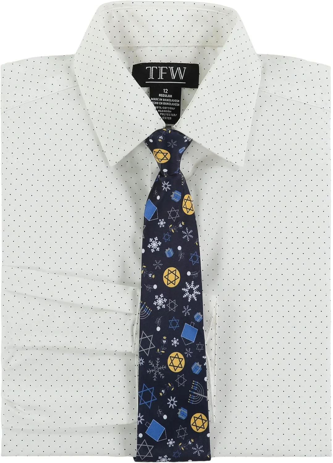 پیراهن آستین بلند دکمه دار یقه دار پسرانه TFW به همراه کراوات