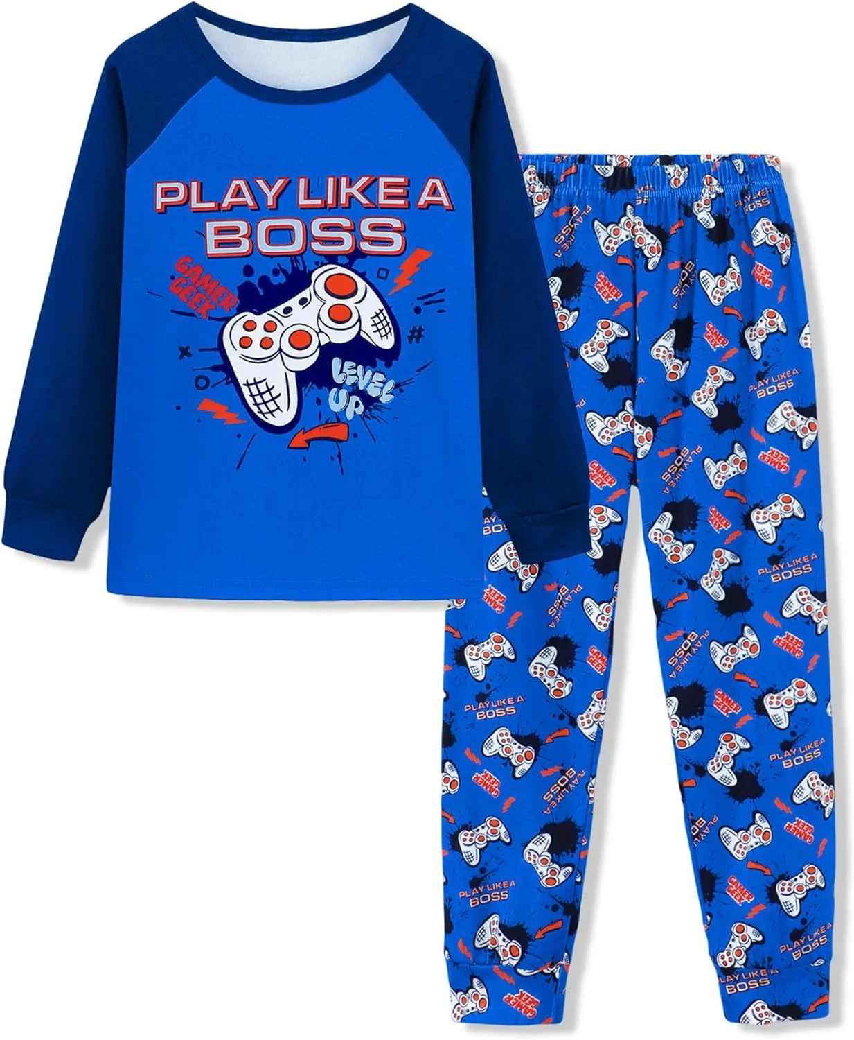 ست لباس خواب پسرانه Mikrdoo، آستین بلند، نرم و راحت، کشی، مناسب برای پسران بزرگ سایز 6 تا 16 سال