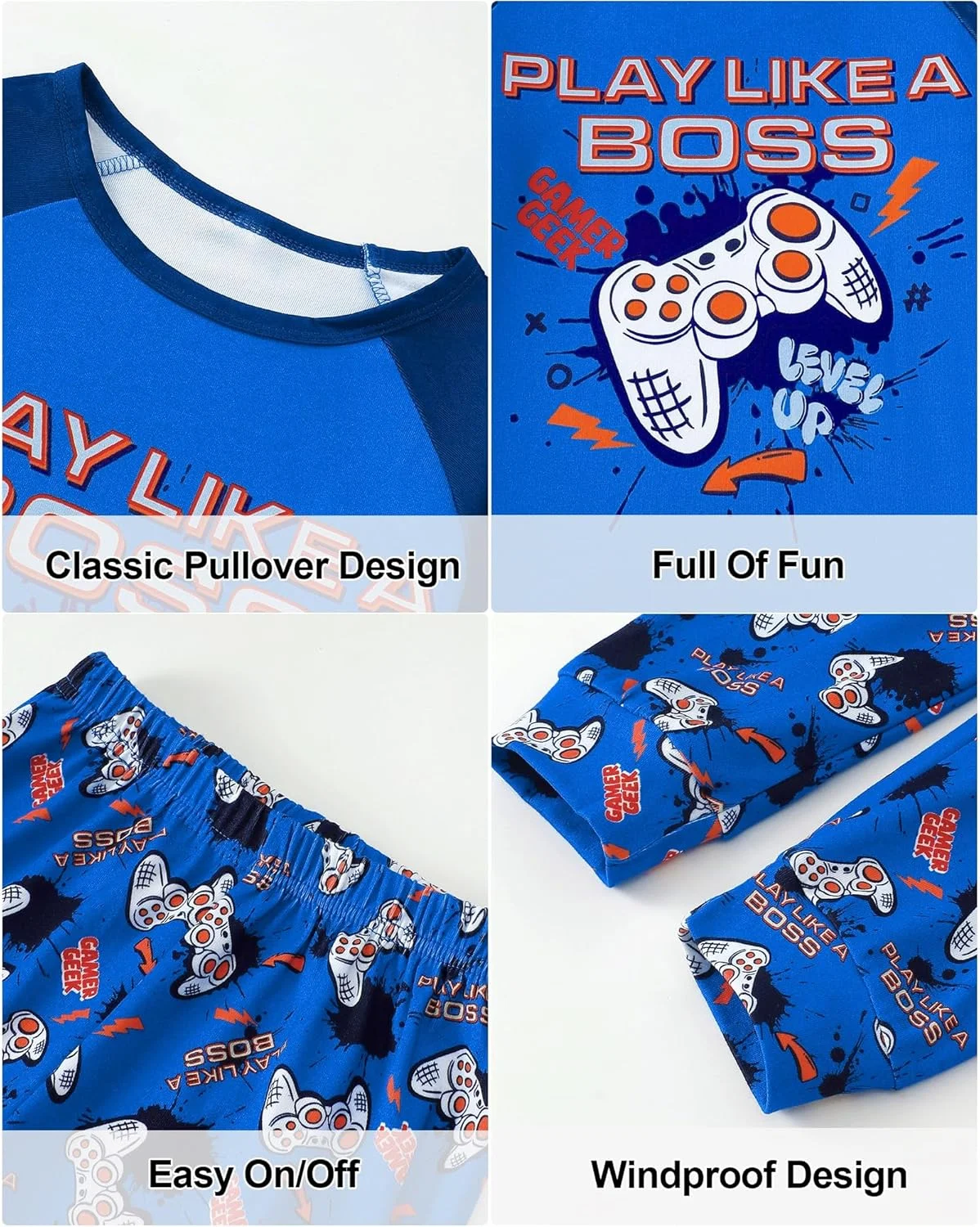 ست لباس خواب پسرانه Mikrdoo، آستین بلند، نرم و راحت، کشی، مناسب برای پسران بزرگ سایز 6 تا 16 سال