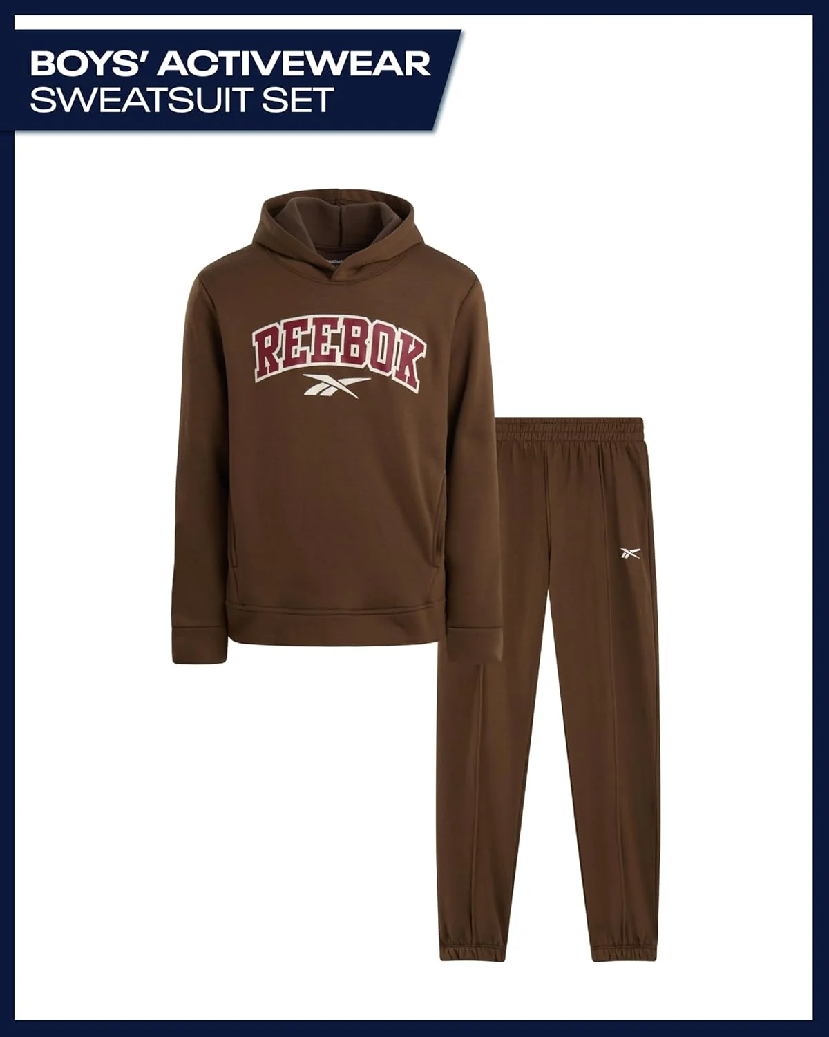 ست گرمکن پسرانه ریباک - هودی پشمی و شلوار ورزشی دو تکه (سایز 4-12)