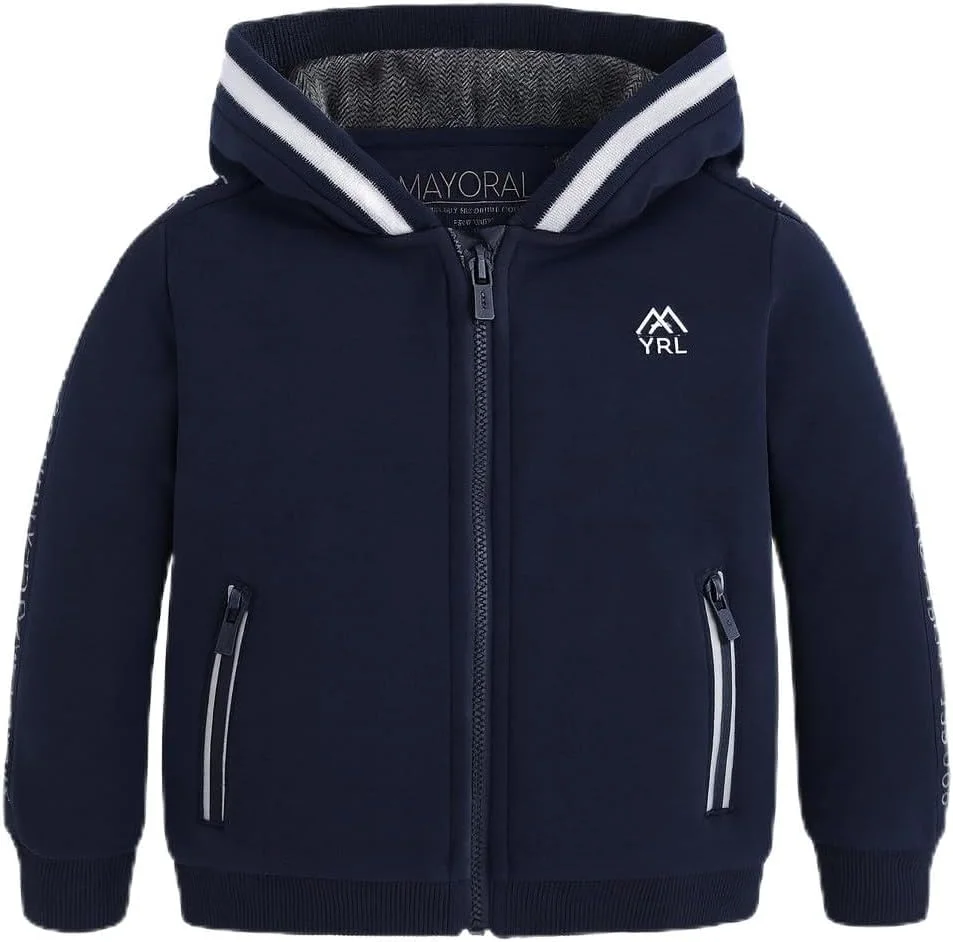 ژاکت کلاه دار زیپ دار بچه گانه مایورال - ژاکت نخی پاییزی، آبی یا بورگاندی، 3-9 سال