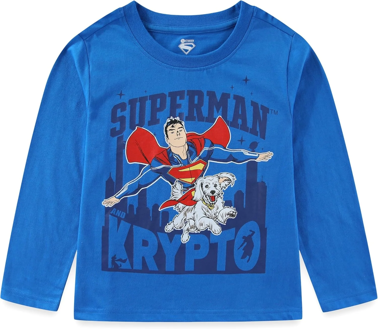 تی‌شرت آستین بلند پسرانه سوپرمن و کریپتو وارنر بروز، مناسب کودکان نوپا و بزرگتر