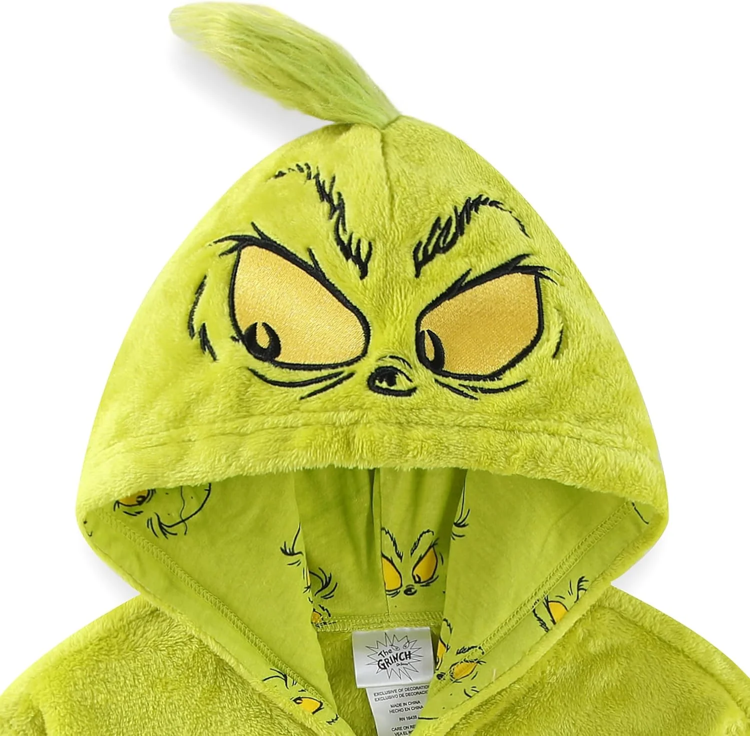 هودی پشمی زیپ‌دار پسرانه طرح گرینچ دکتر سوس، مناسب کودکان نوپا و بزرگ