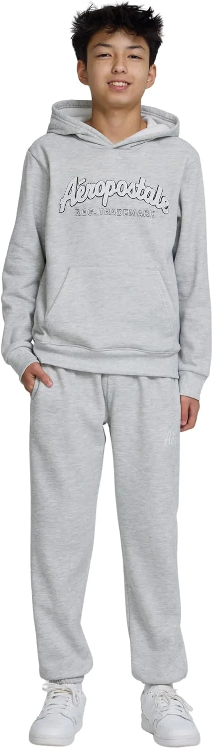 ست دو تکه پسرانه AEROPOSTALE - هودی پلوور و شلوار ورزشی، شلوار جاگر و سویشرت پسرانه، سایز 4-12