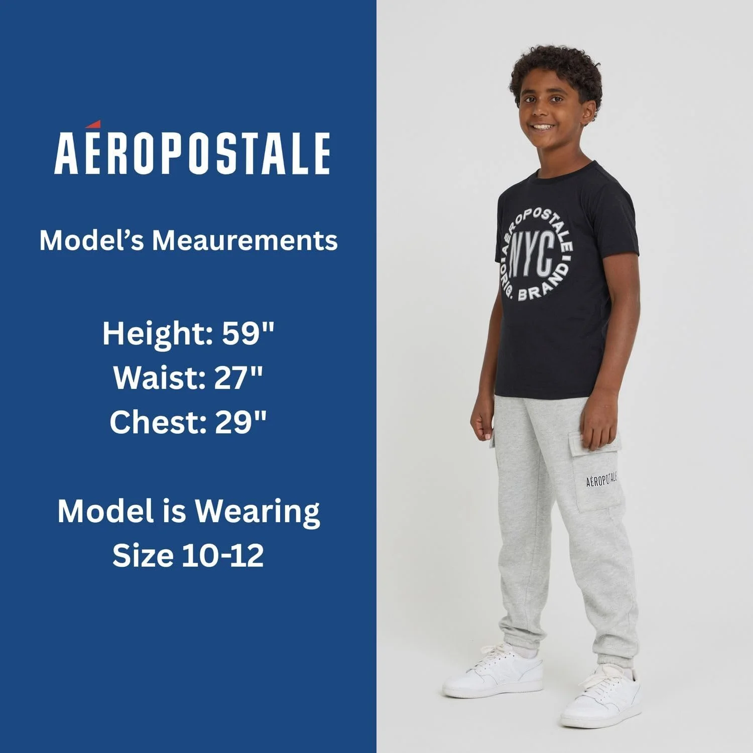 ست لباس 3 تکه پسرانه AEROPOSTALE - هودی پلوور پشمی، شلوار گرمکن کارگو، تی شرت، ست لباس ورزشی پسرانه، سایزهای 4-12