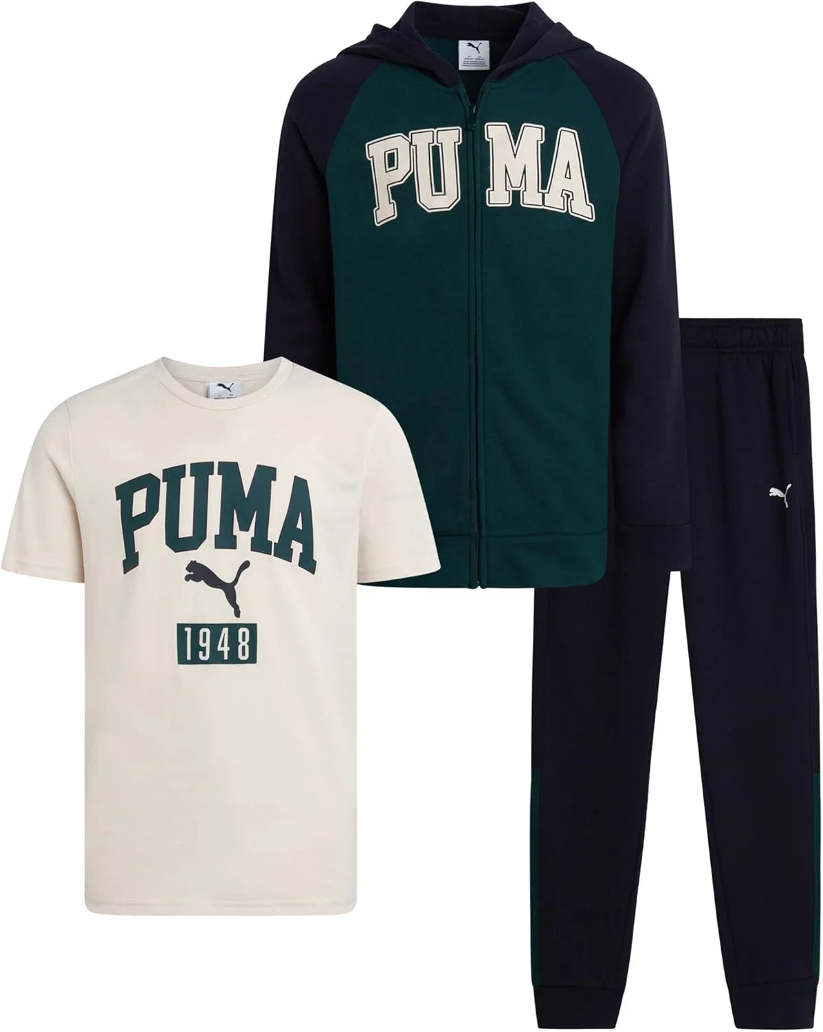 ست گرمکن و شلوار ورزشی پسرانه پوما مدل B Flc Jogset Zip 3 تکه