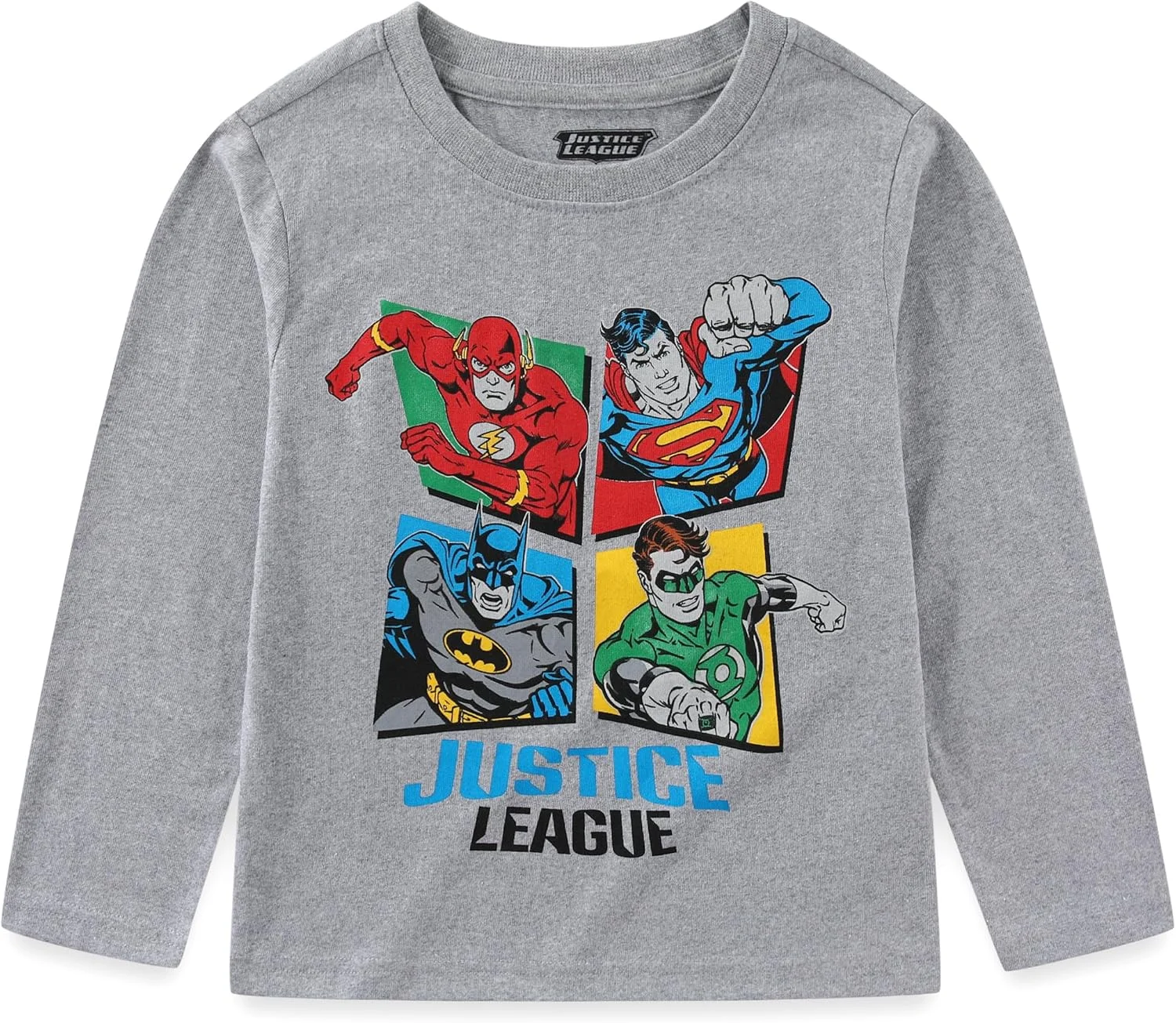 ست 3 تایی آستین بلند پسرانه لیگ عدالت وارنر برادرز، بتمن، سوپرمن، فلش، گرین لنترن، مناسب کودکان نوپا و بزرگ