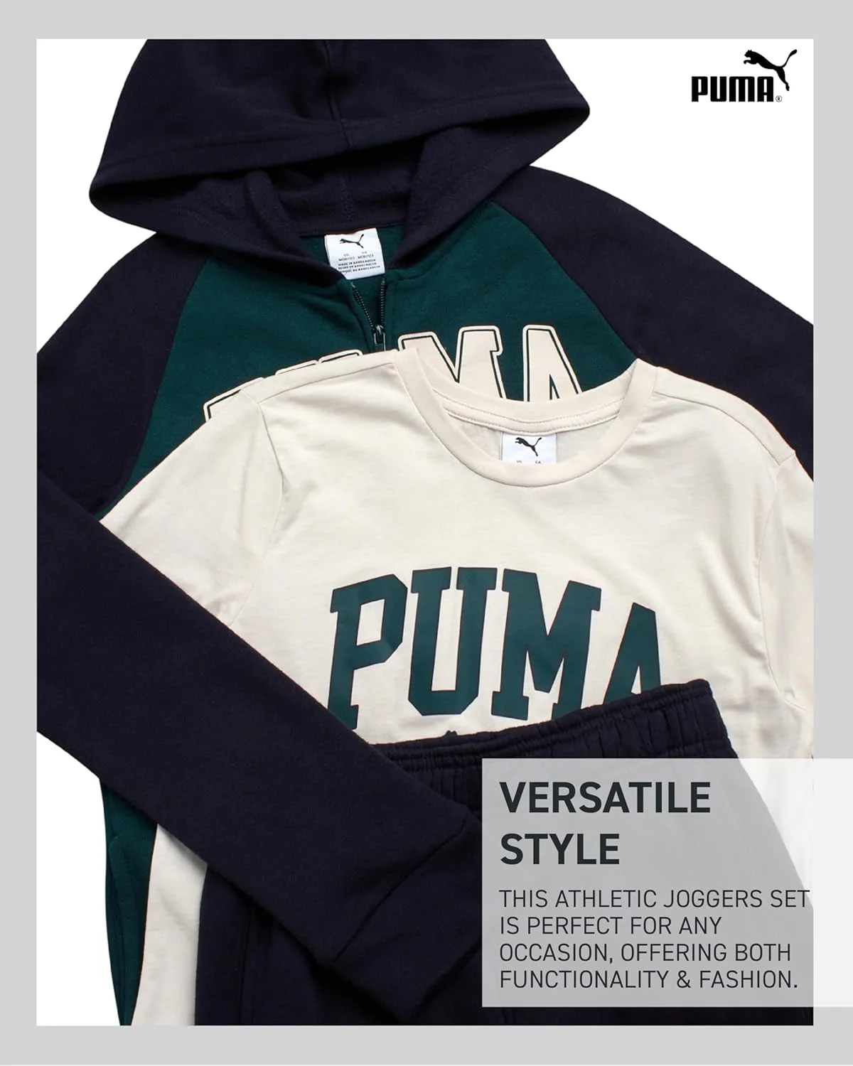 ست گرمکن و شلوار ورزشی پسرانه پوما مدل B Flc Jogset Zip 3 تکه