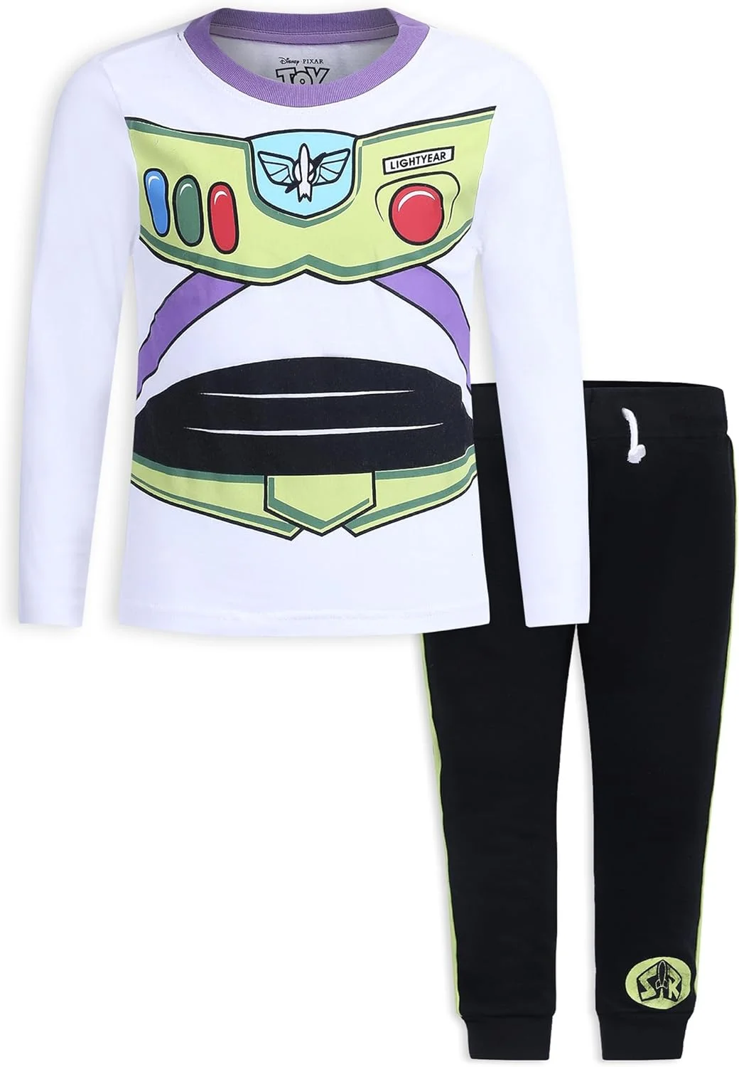 ست تی شرت آستین بلند و شلوار جاگر پسرانه دیزنی داستان اسباب بازی ها، وودی و باز لایتیر، مناسب کودکان نوپا و خردسال