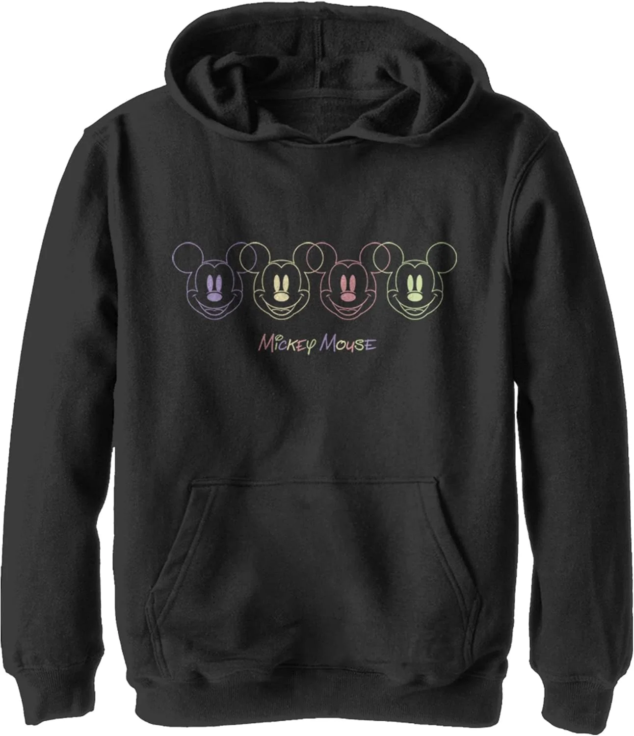 هودی پسرانه دیزنی با طرح لوگوی میکی موس و خطوط رنگی، مشکی، سایز ایکس لارج