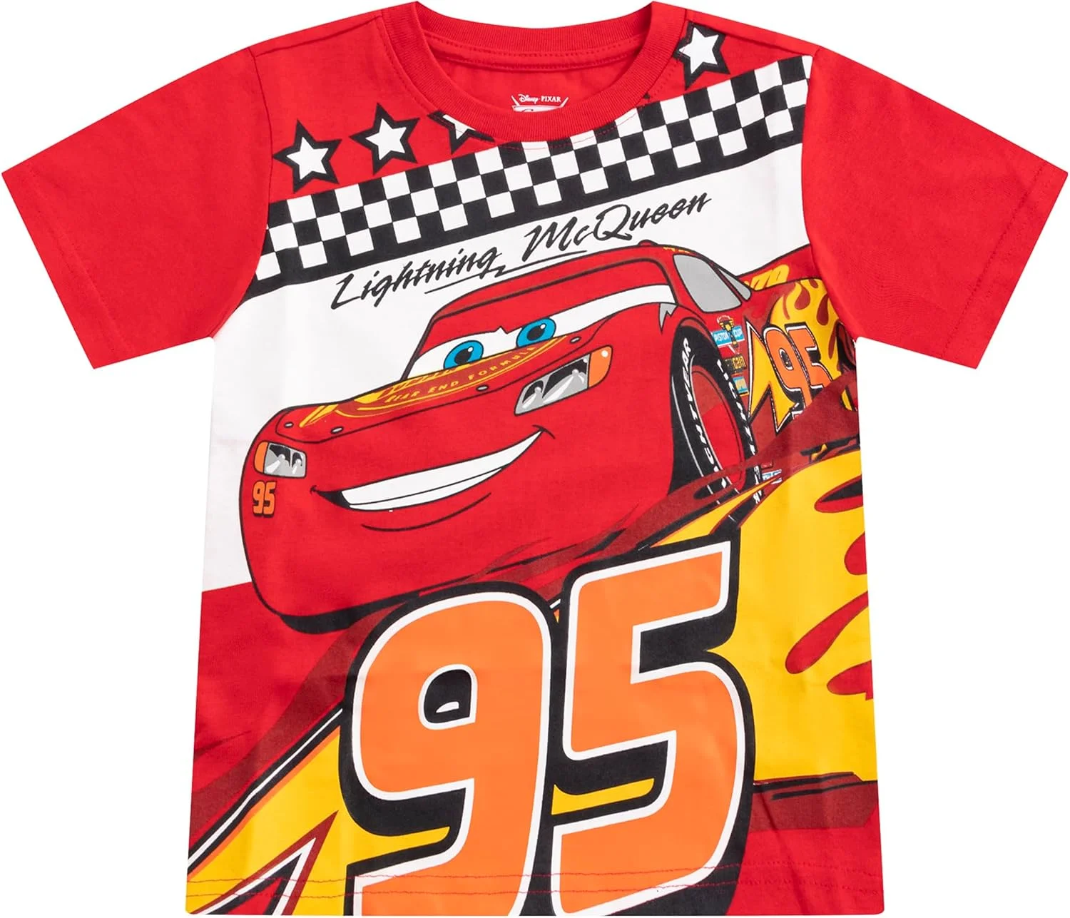 ست تی‌شرت آستین کوتاه و شلوار پسرانه طرح مک‌کوئین دیزنی کارز، مناسب کودکان نوپا تا بزرگ