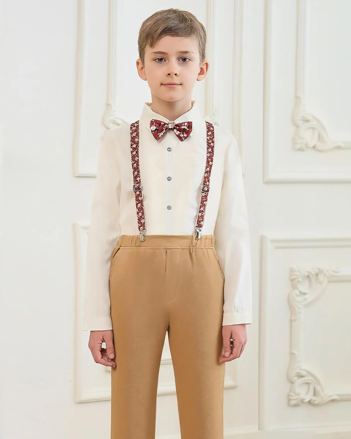 ست پسرانه DISAUR شامل پیراهن، شلوار بنددار و پاپیون مناسب مراسم رسمی، 4 تا 9 سال