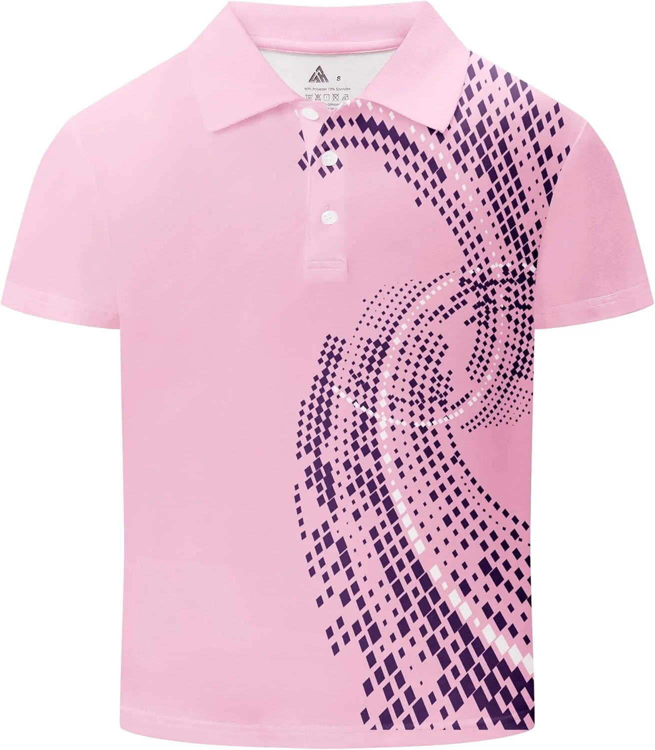 پولوشرت پسرانه طرح‌دار آستین کوتاه شیک با قابلیت جذب رطوبت و محافظت در برابر اشعه ماوراء بنفش 30+ مناسب برای گلف، سایز 7 تا 16 سال