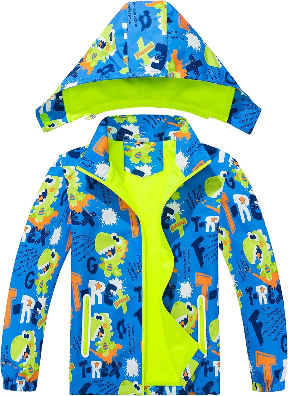 ژاکت بارانی آستردار پسرانه Daysskk، ژاکت سافت شل ضدآب پسرانه، ژاکت کوهنوردی، ژاکت فضای باز پسرانه سایز 110-150