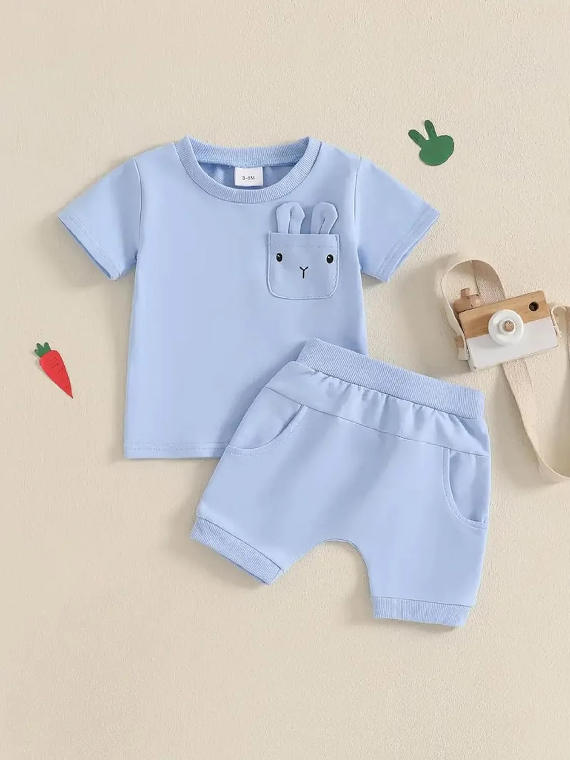 ست لباس پسرانه کیوتی‌کریز || ست لباس نخی برای پسر || ست تی‌شرت و شلوارک