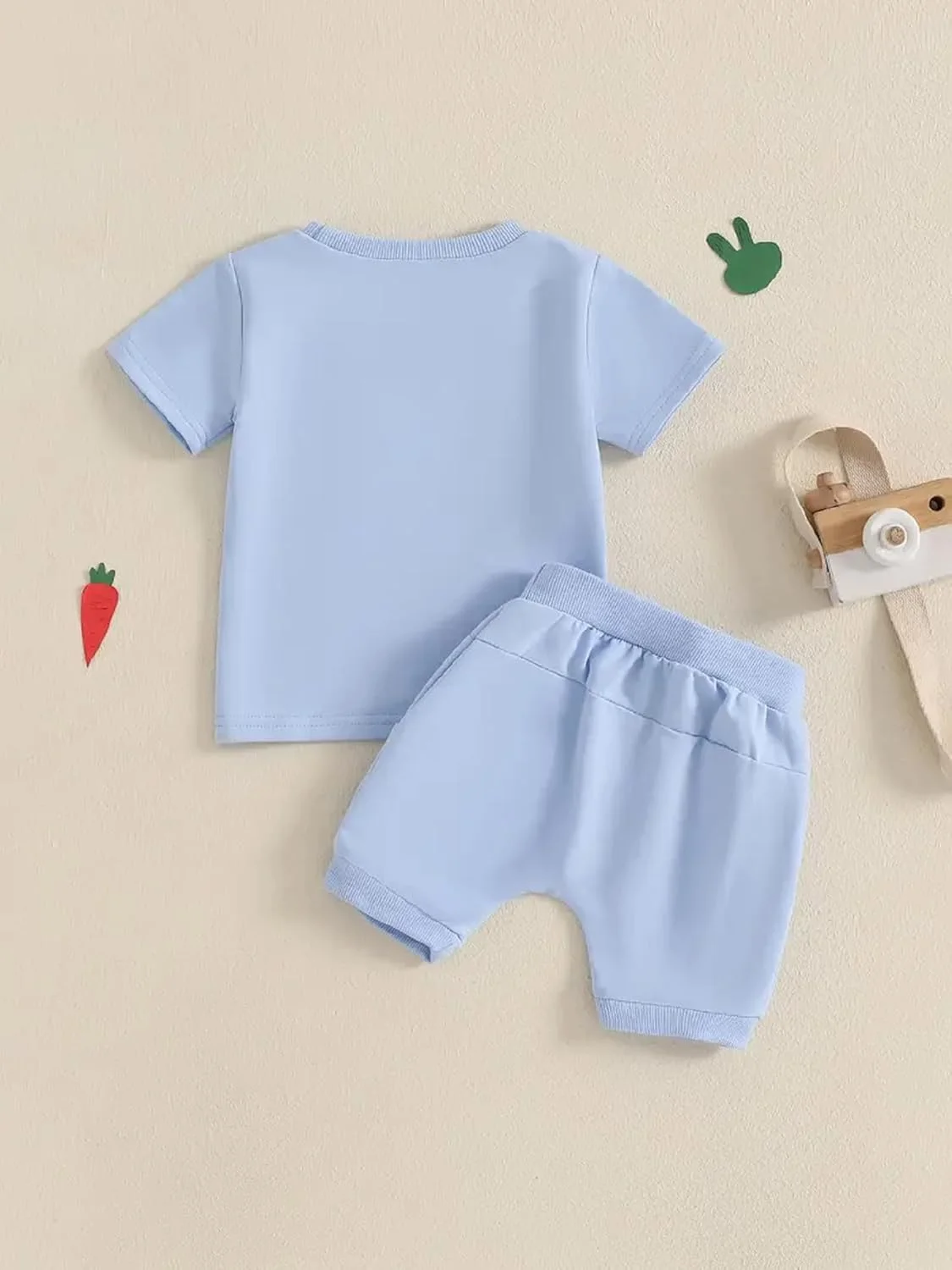 ست لباس پسرانه کیوتی‌کریز || ست لباس نخی برای پسر || ست تی‌شرت و شلوارک